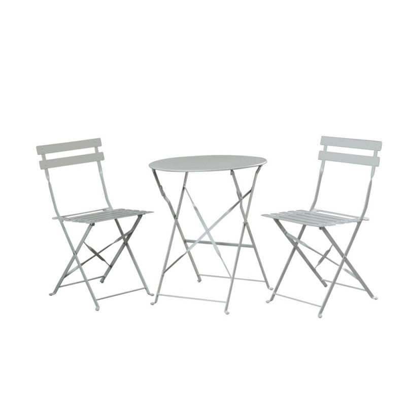 Ensemble bistro Peps vert lichen : 1 table et 2 chaises pliantes