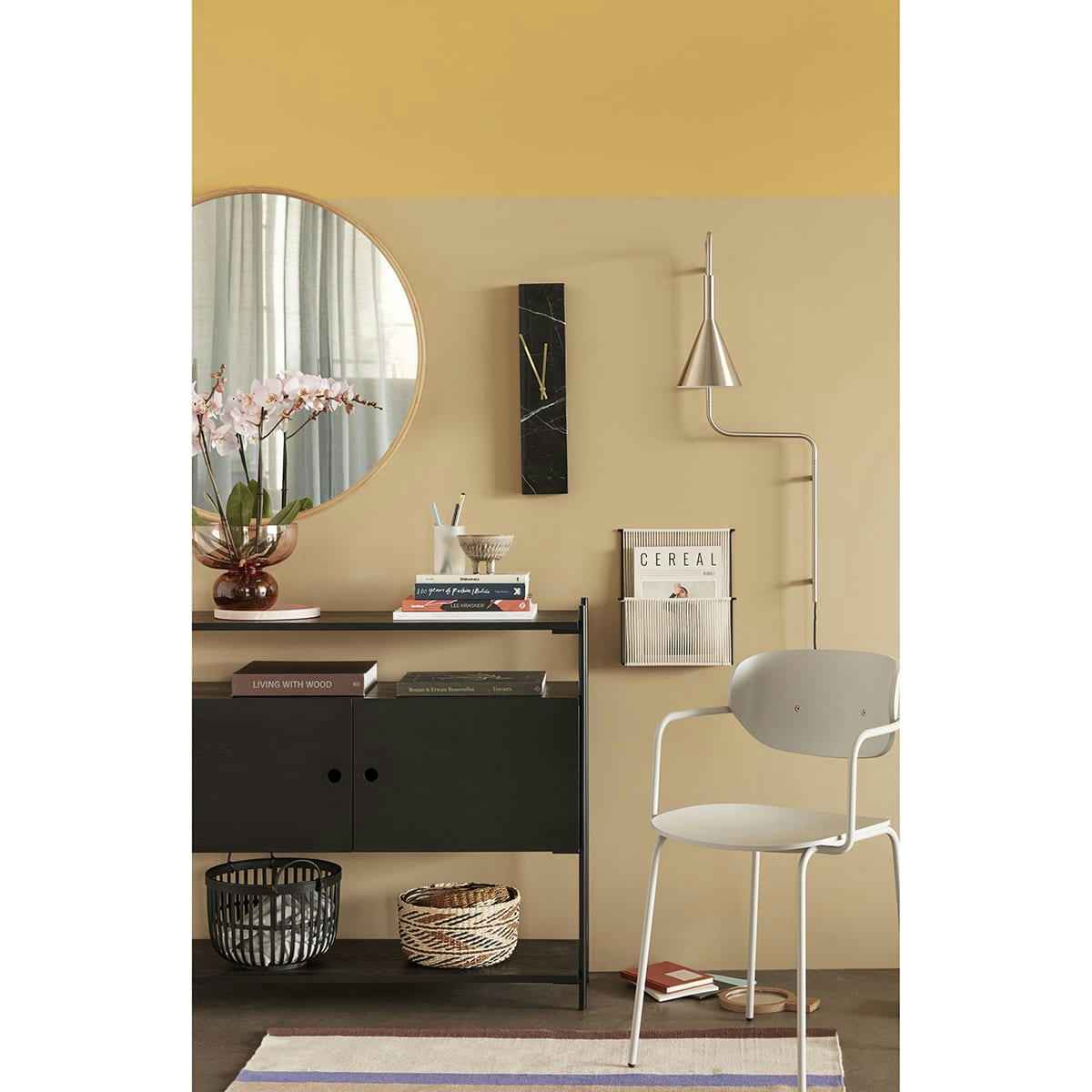 EVOKE - Panier rond marron noir et orange (x2)