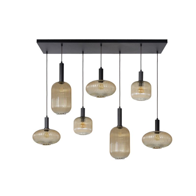 Suspension Maloto ambre E27 7 x 40 W LUCIDE