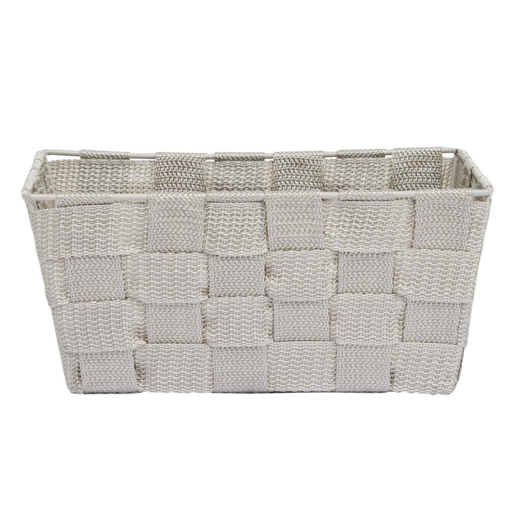 Panière de rangement tressée gris clair Taille S - 21,5x10xH14cm