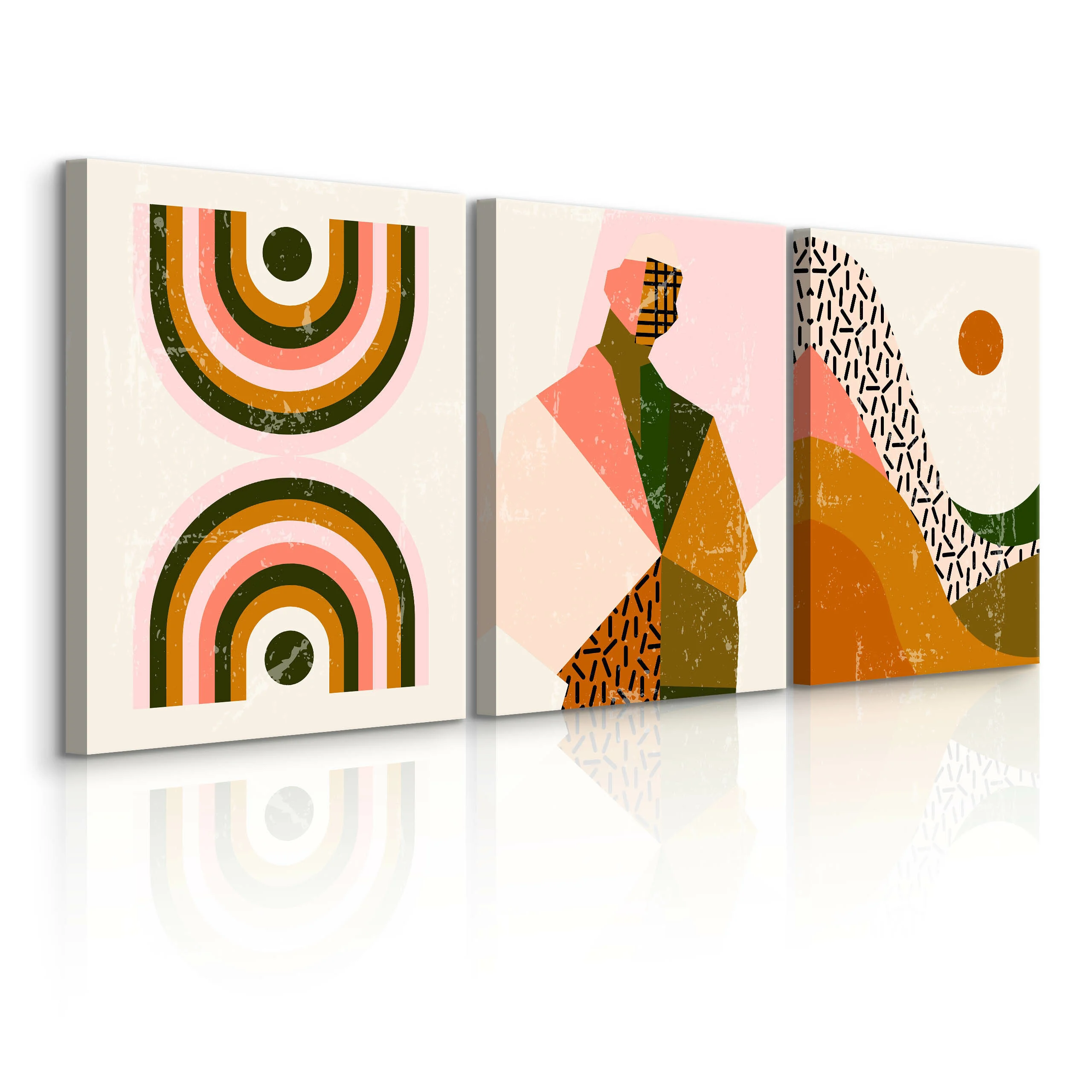 OBRAZY SET STYL BOHO ABSTRAKCJA PORTRET MINIMALIZM 90x40cm