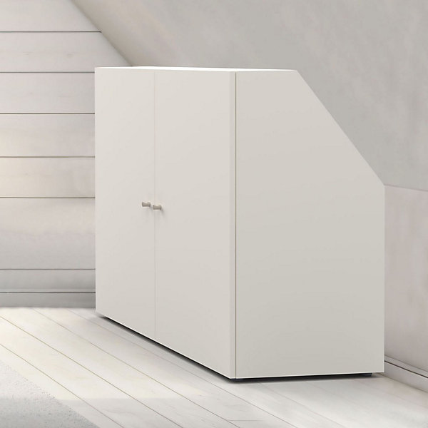 Meuble de rangement sous pente 2 portes blanc CINA