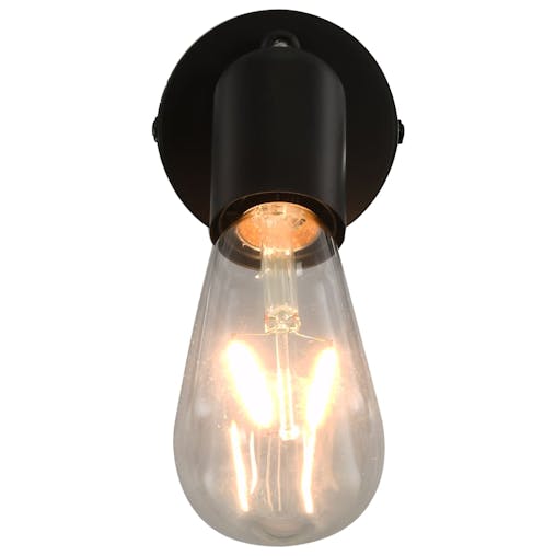 NNEVL Spot Lights 2 pcs with Filament Bulbs 2 W Black E27