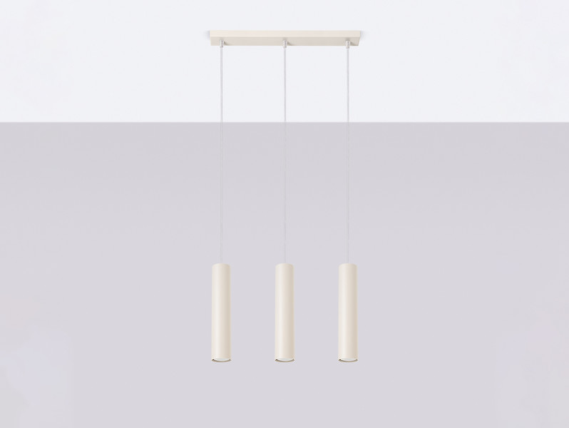 Lampa wisząca Lagos 3-punktowa stalowa 98 cm beżowa