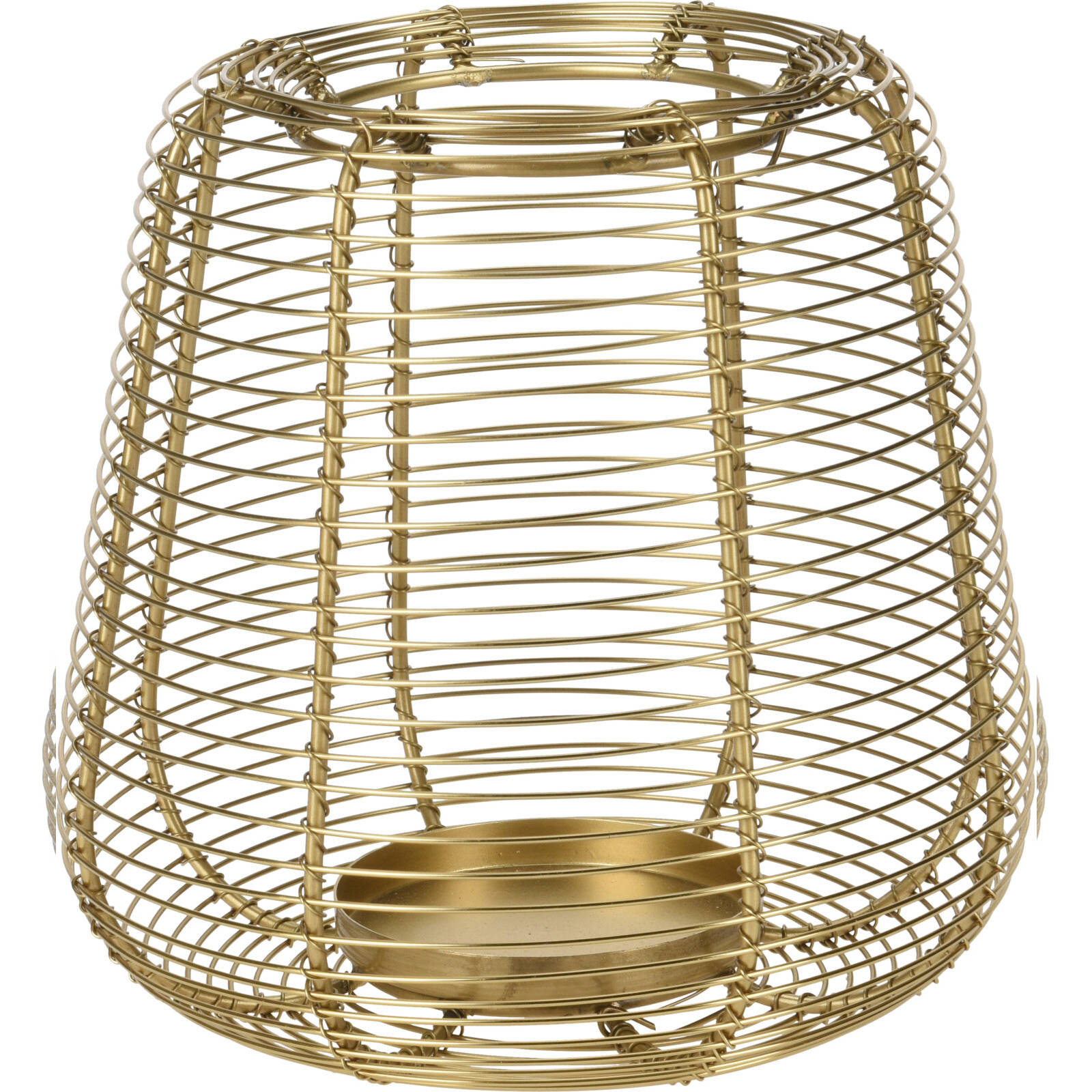 Złoty lampion na świeczkę, metal