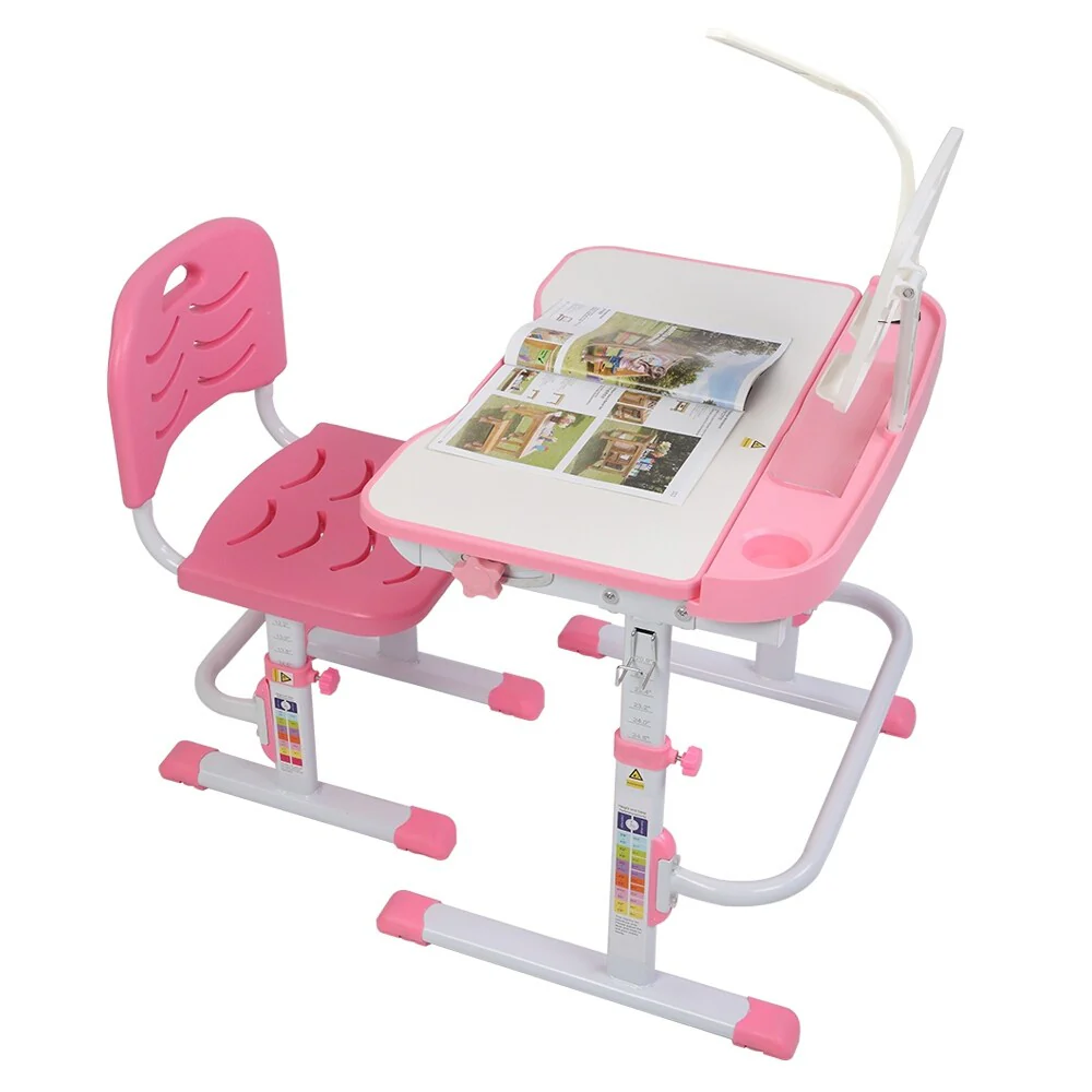 Learning Table And Chair With Reading Stand USB Interface Desk Lamp
