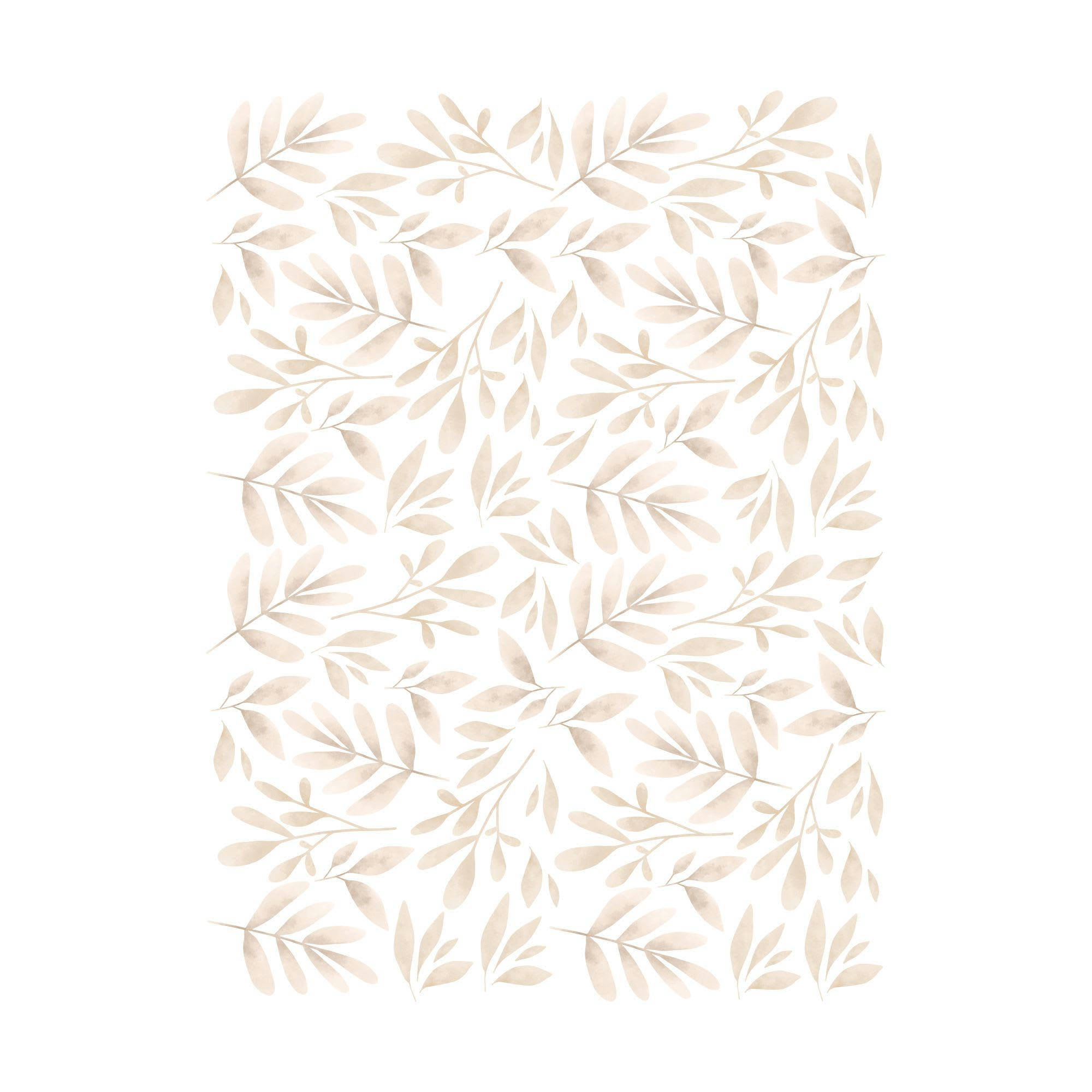 - Stickers muraux plantes décoratives style aquarelle beige