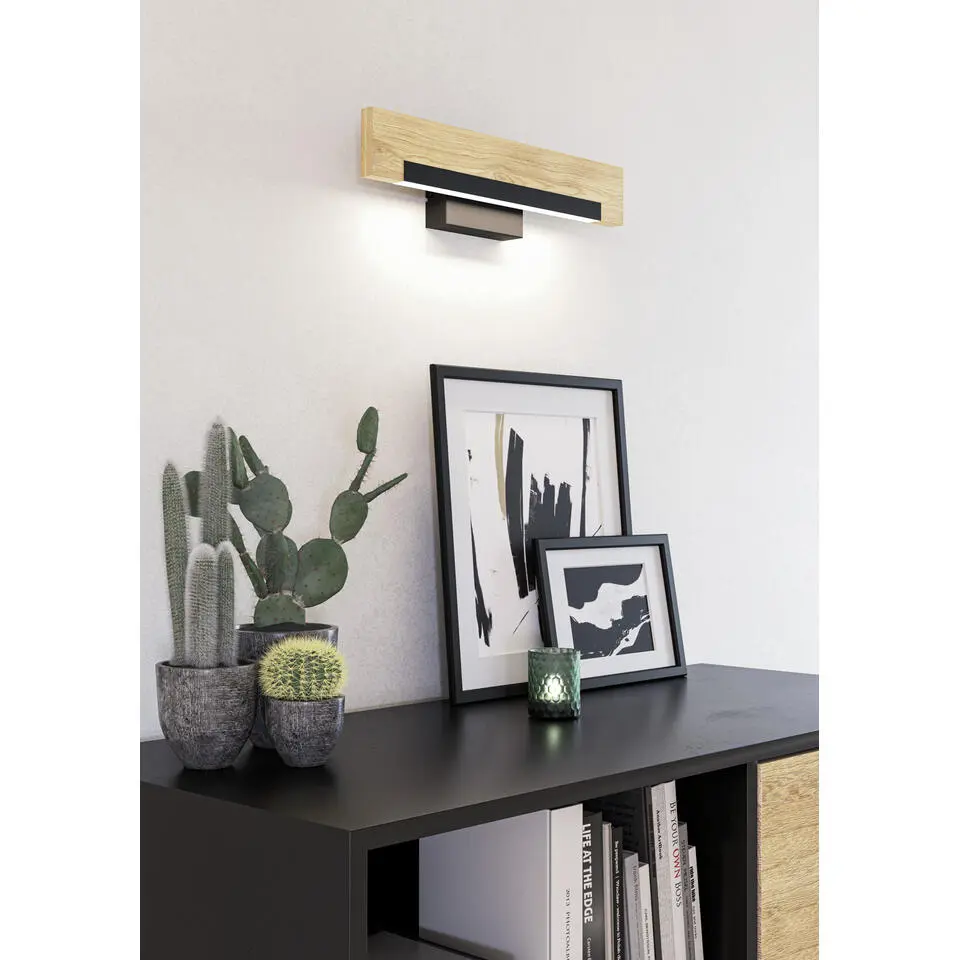 EGLOCamachoWandlamp-LED-44cm-Zwart/Bruin