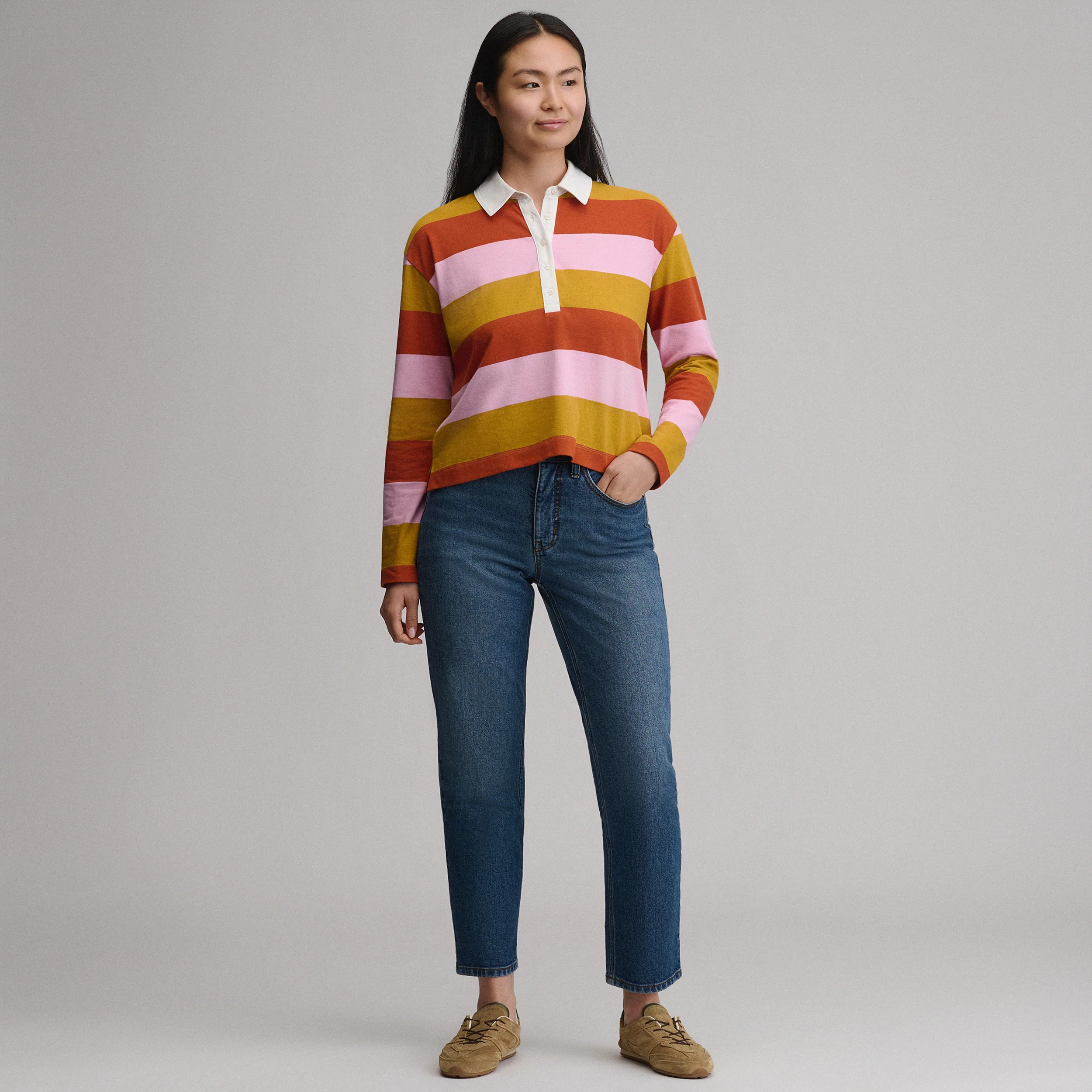 Women's Long-Sleeve Rugby Polo