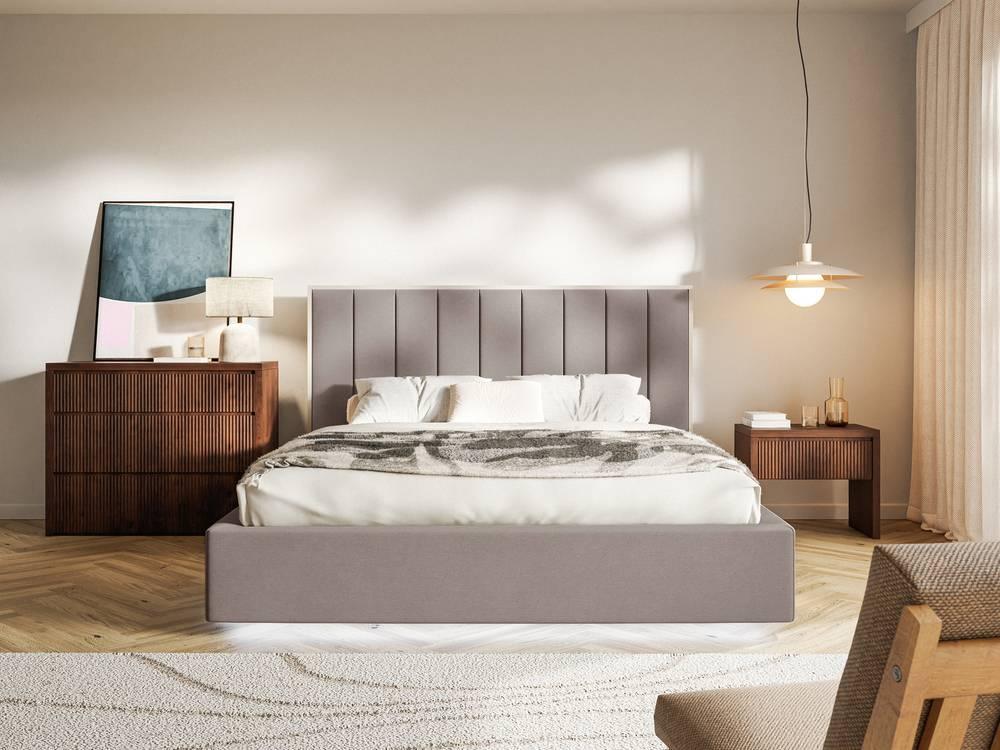 Bedframe Taavi fluweel met opbergruimte en verlichting 140 x 200 cm