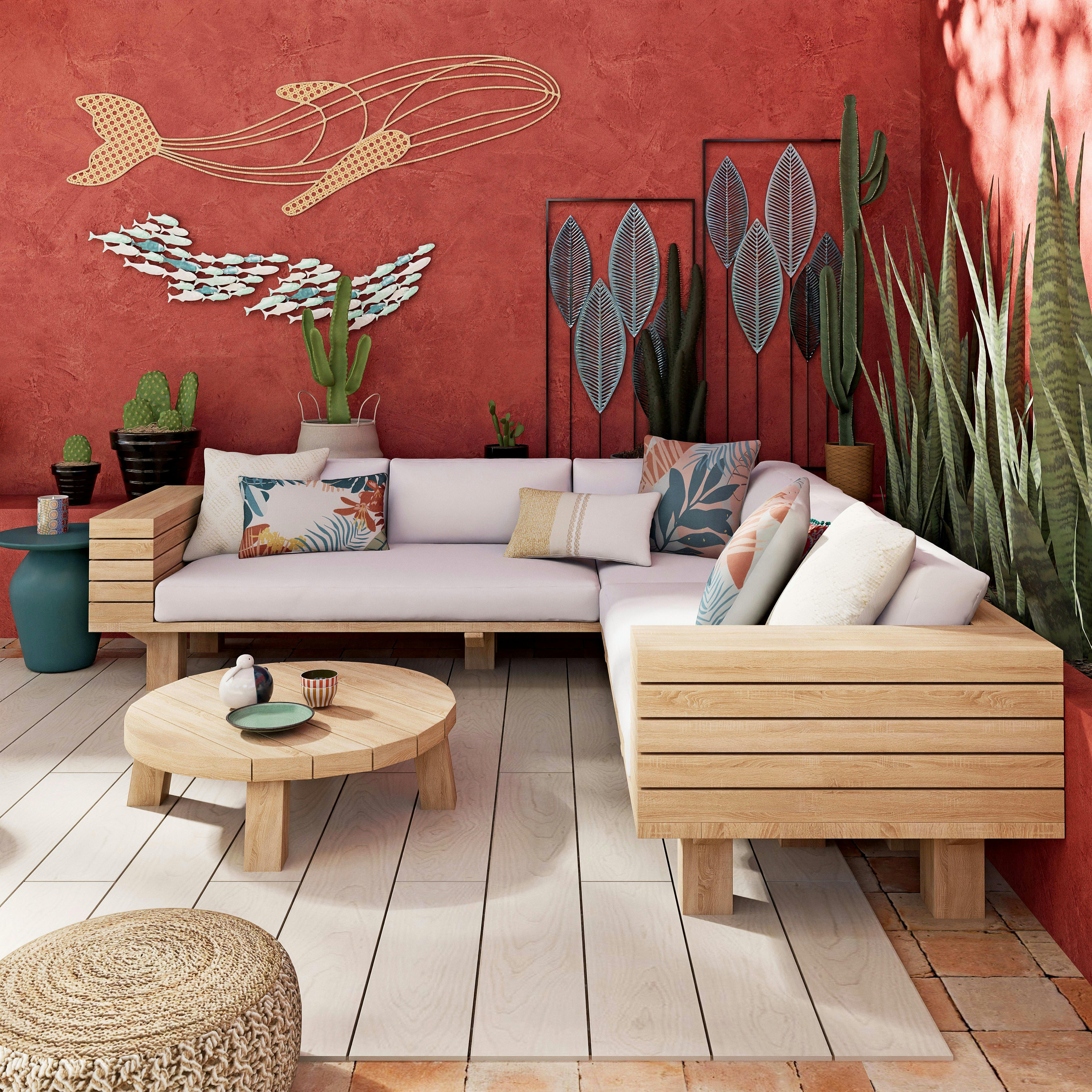 - Déco murale banc de poisson en métal vert 81x38