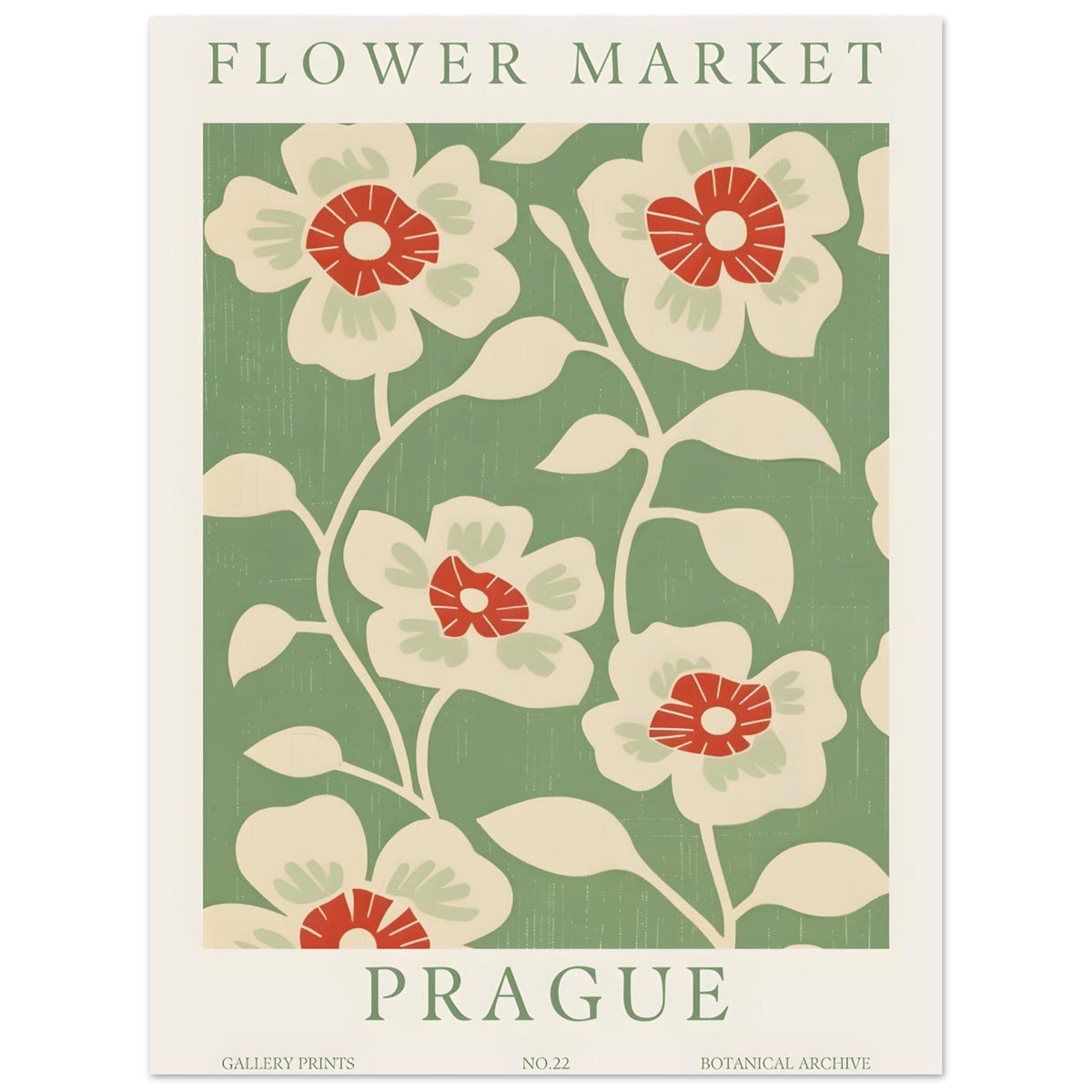 Artfulprints Poster Flower market - Prague I  - 30x40 cm - Meerkleurig