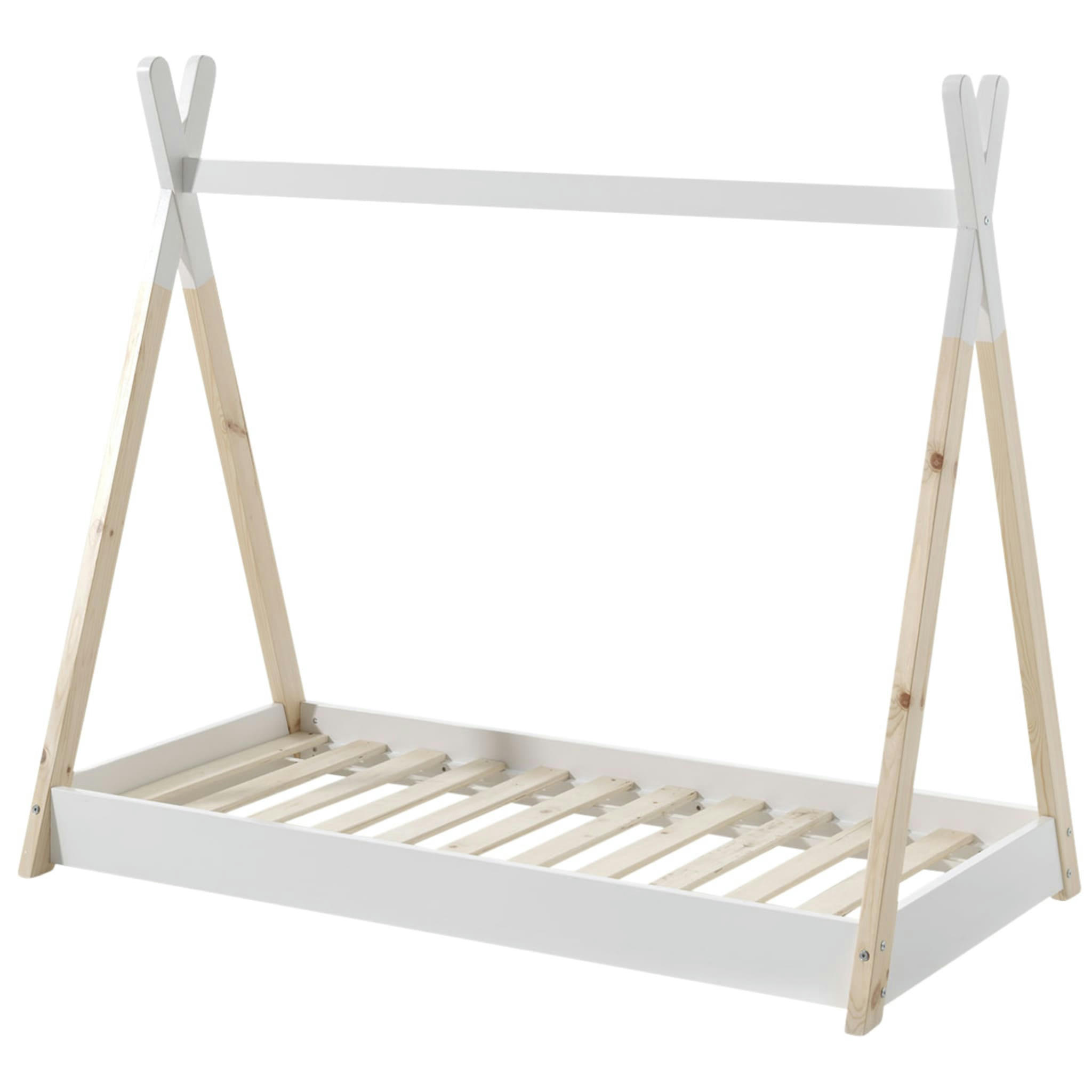 - Lit enfant tipi en bois blanc 70x140