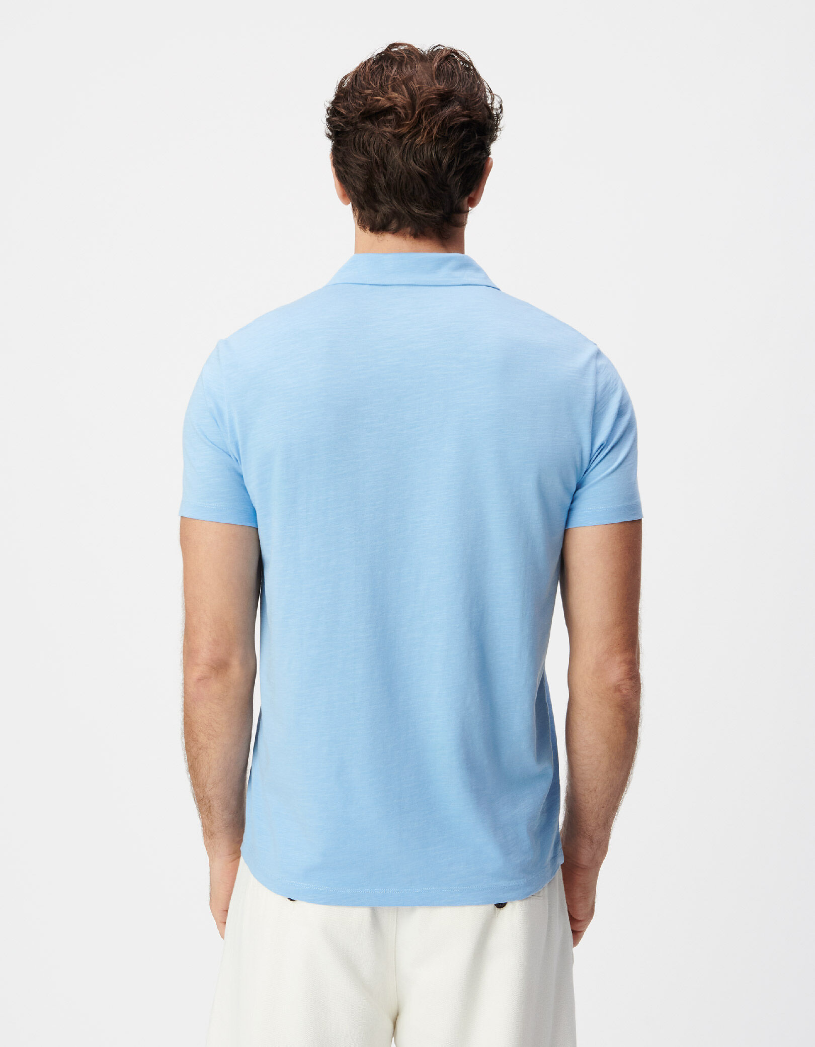 Polo manches courtes beige coton bio flammé Homme