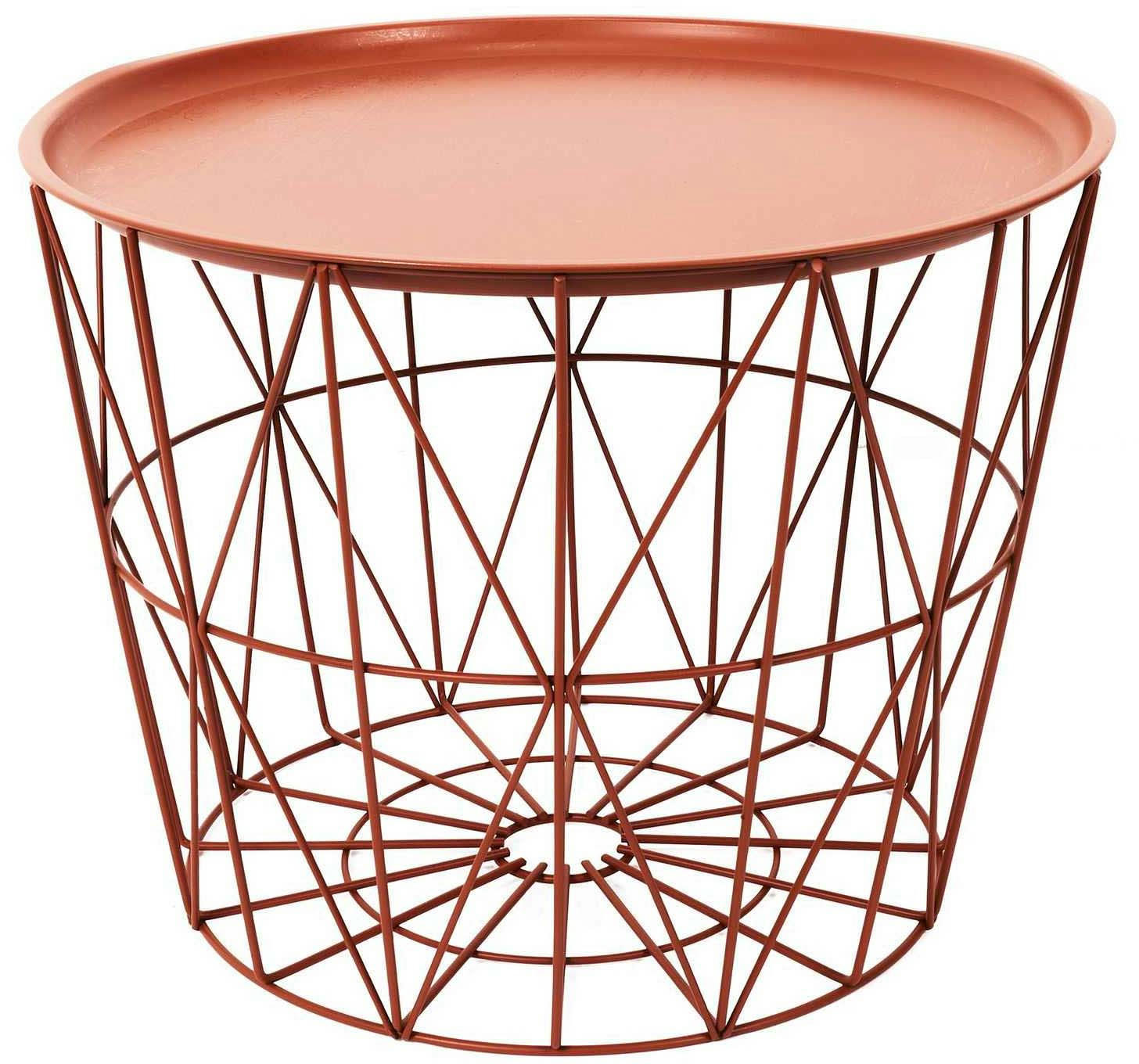 - Table filaire en métal ronde 50 cm terracotta