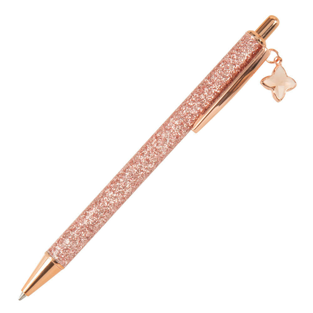 - Stylo pailleté doré avec pampille