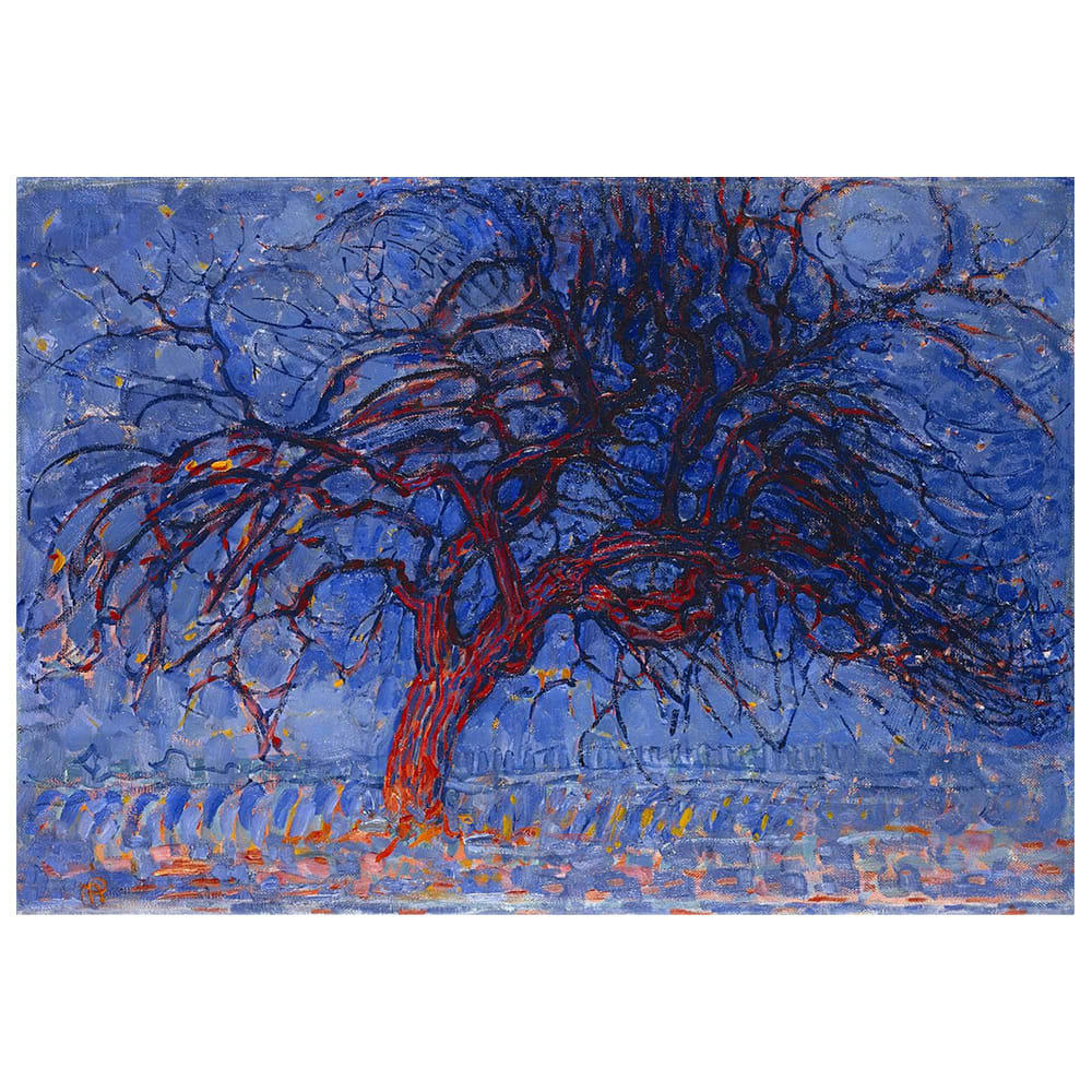 - Tableau impression sur toile Arbre Rouge Piet Mondrian 80x100cm