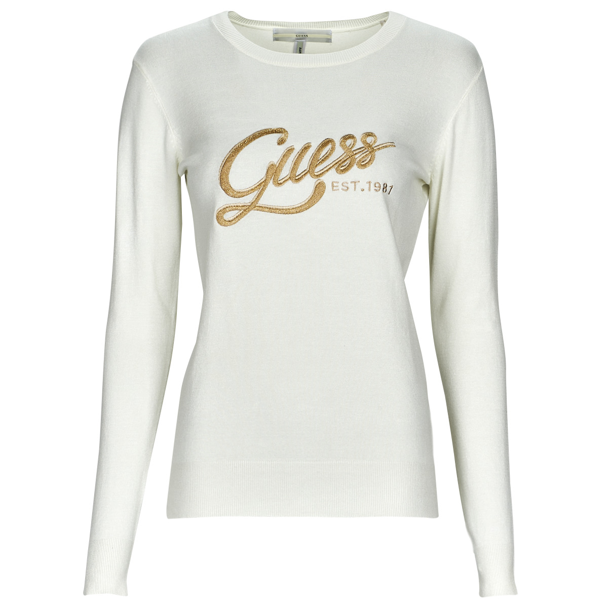 Guess - LS EDIE RN TONAL LOGO SWTR - White / Gold