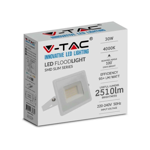 Naświetlacz halogen 4031biały LED 30W 2510lm biały zimny IP65 V-TAC