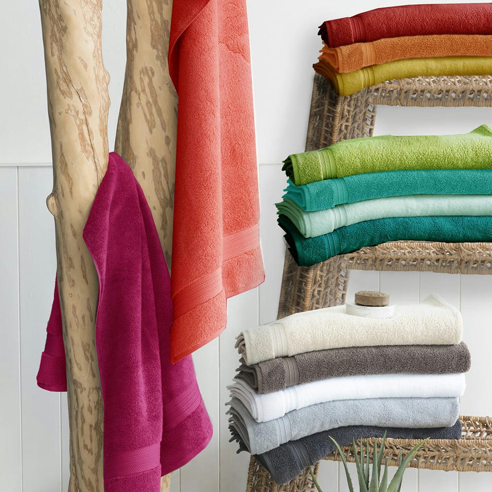 - Carre avec oeillet  pur coton bleu 30x30