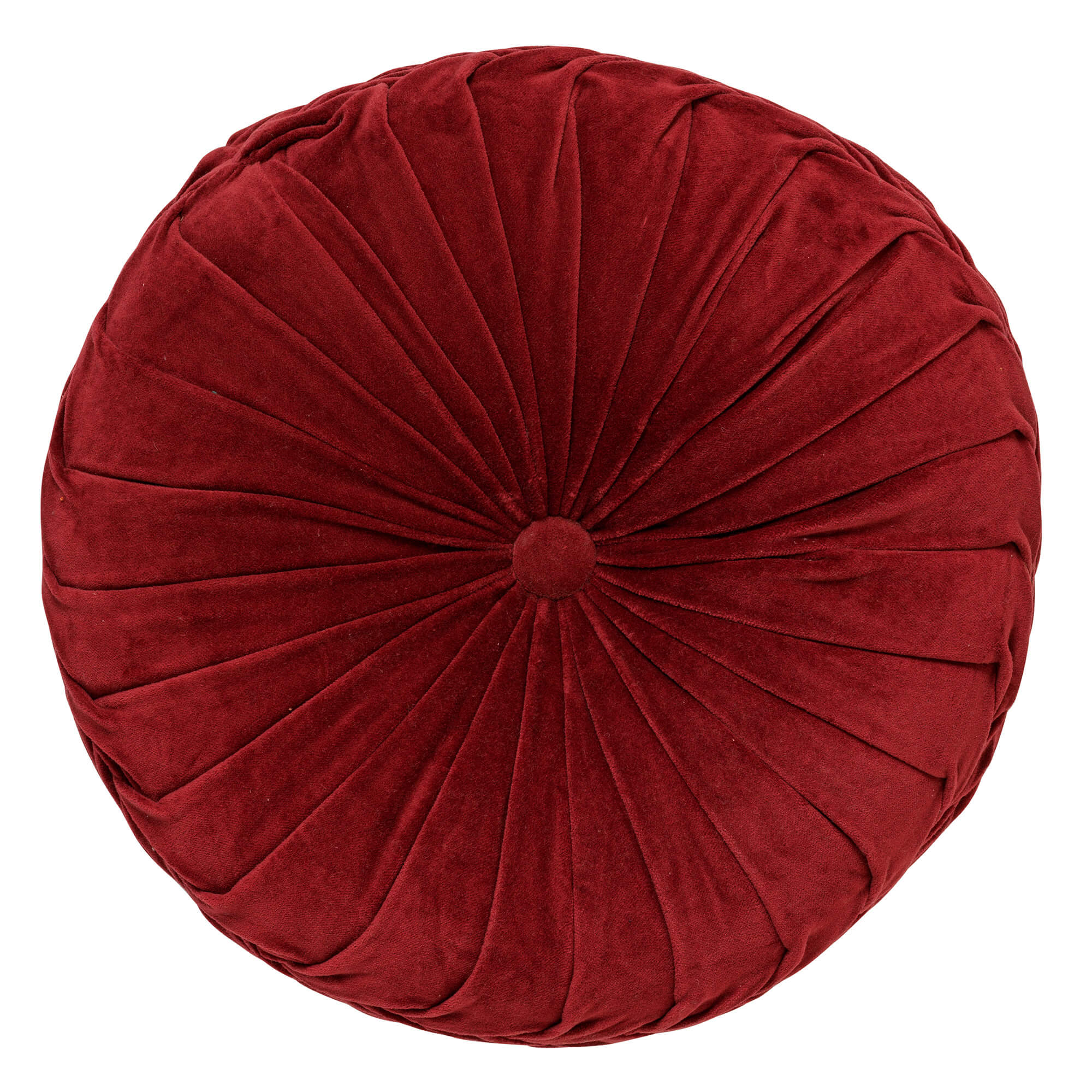 KAJA - sierkussen Ø40 cm - rond - velvet - Merlot - rood