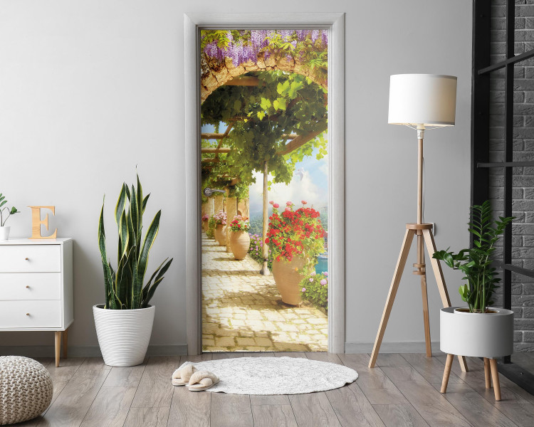 Naklejka na drzwi Śródziemnomorski ogród 75x205 cm