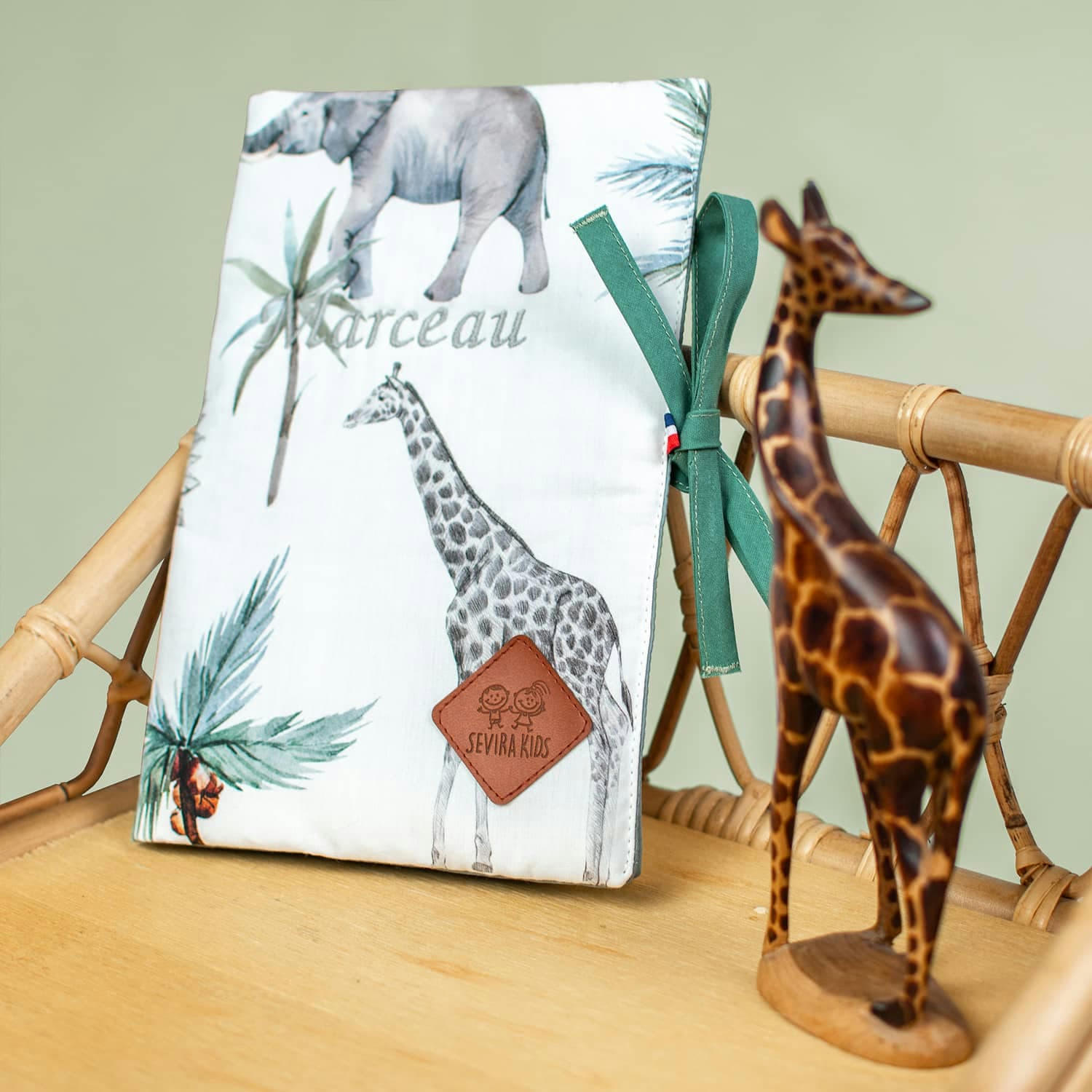 SAFARI - Protège carnet de santé bébé en coton  Multicolore