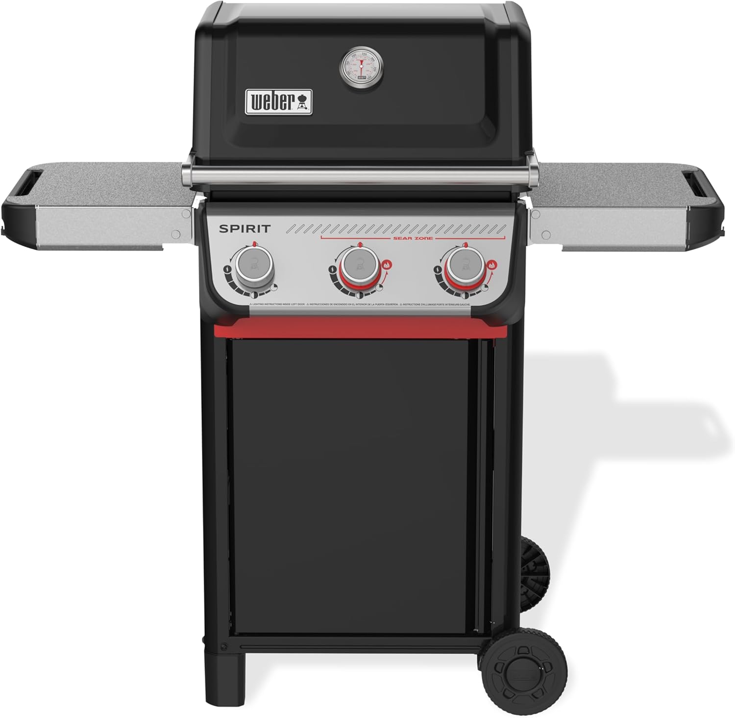 Weber Spirit E-325 Liquid Propane Gas Grill for Outdoor Cooking and BBQ  3 Burners and 2 Boost Burners  Black – Porcelain-Enameled Cast-Iron Grates  Sear Zone