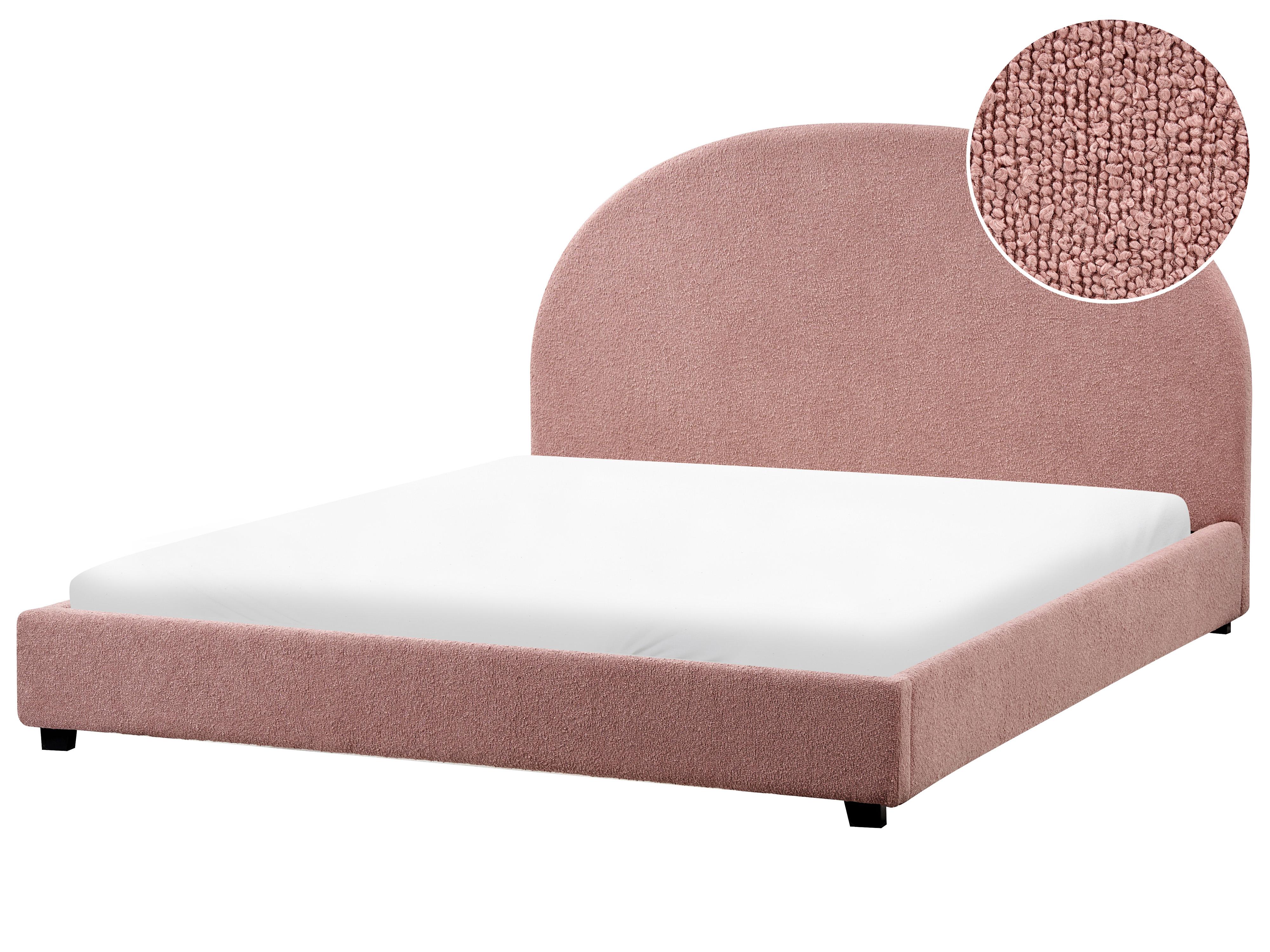 Waterbed Boucle VAUCLUSE 160 x 200 cm (EU King Size) Pastel Pink