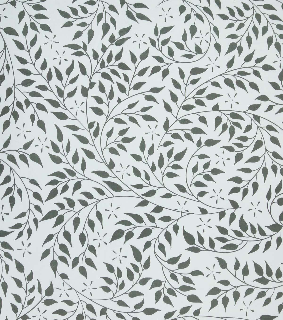 Leafy Vines on White Soft & Minky Fleece Fabric