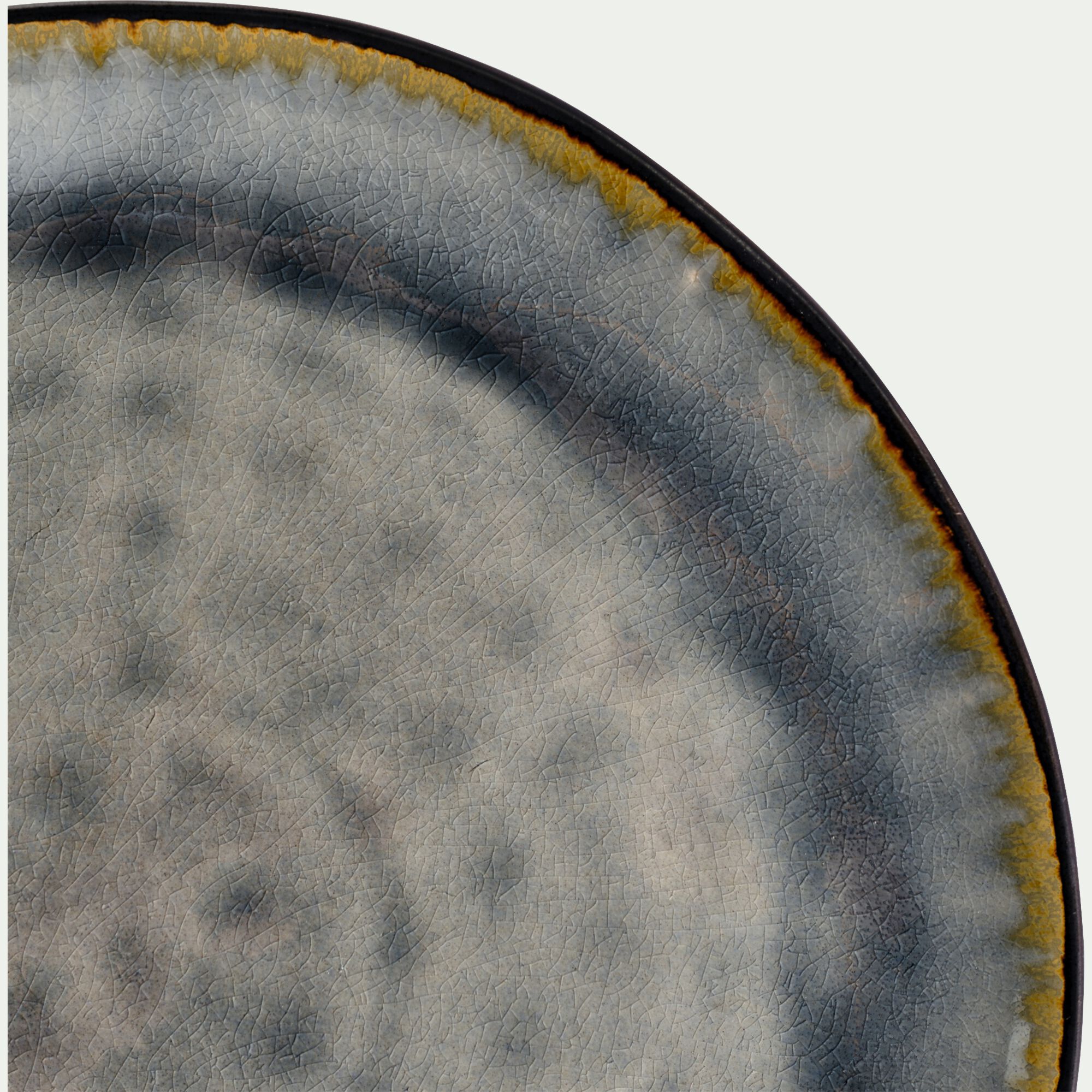 SELIME - Assiette à dessert en grès émail réactif D20cm - gris