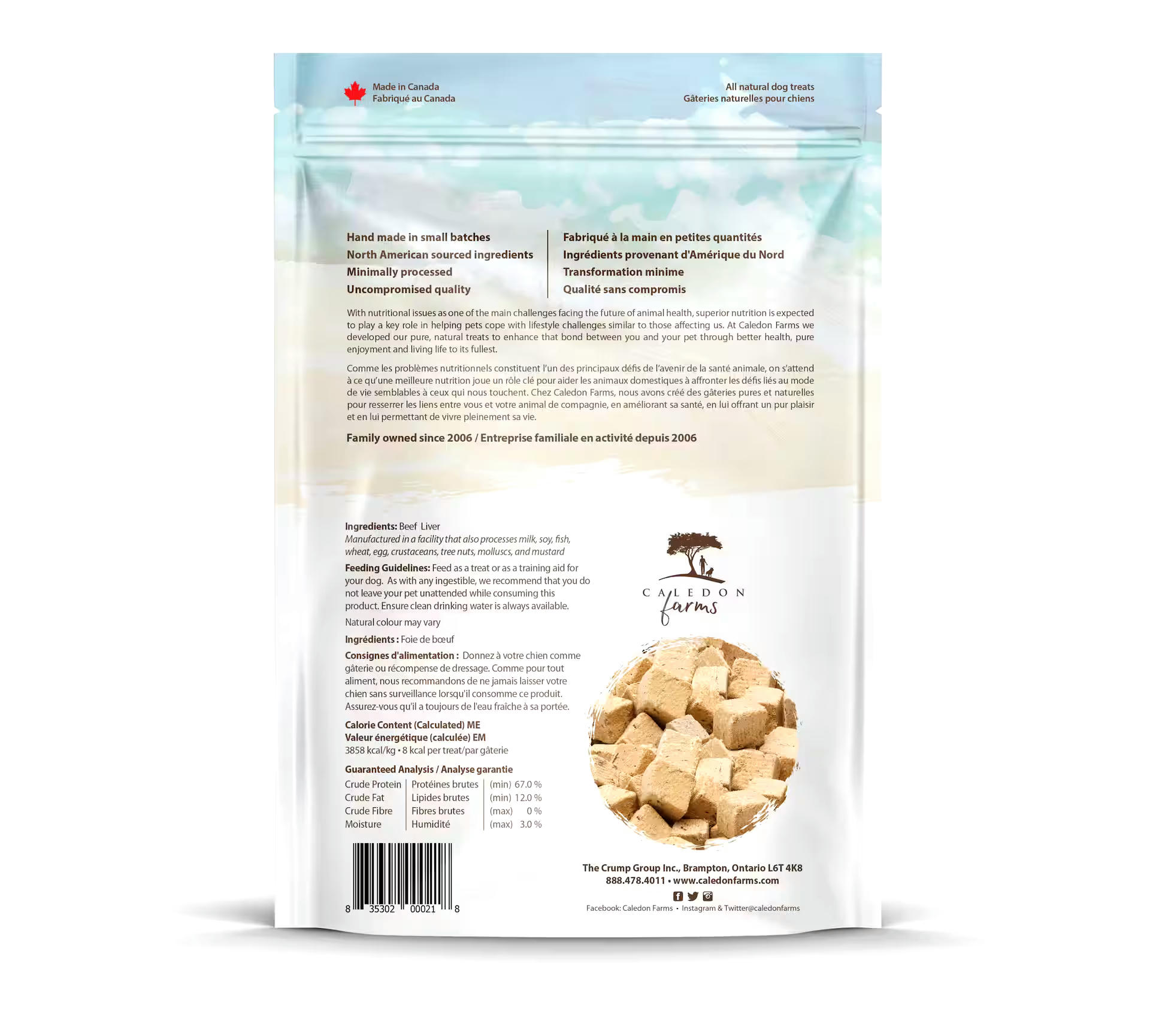 Caledon Farms Beef Liver Bites Dog Treats, 150-g