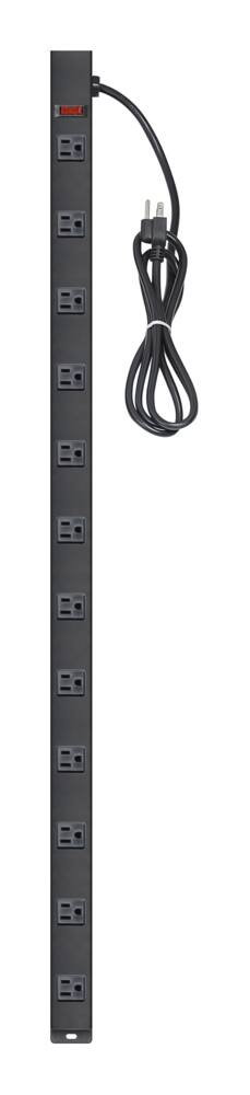 Mastercraft 12-Outlet Power Bar with 6-ft Cord and Lighted Switch, Black