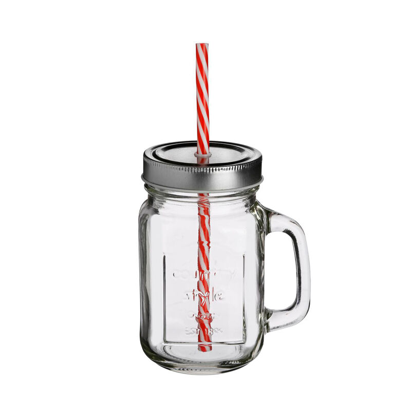 Frasco de vidro com palhinha 45cl