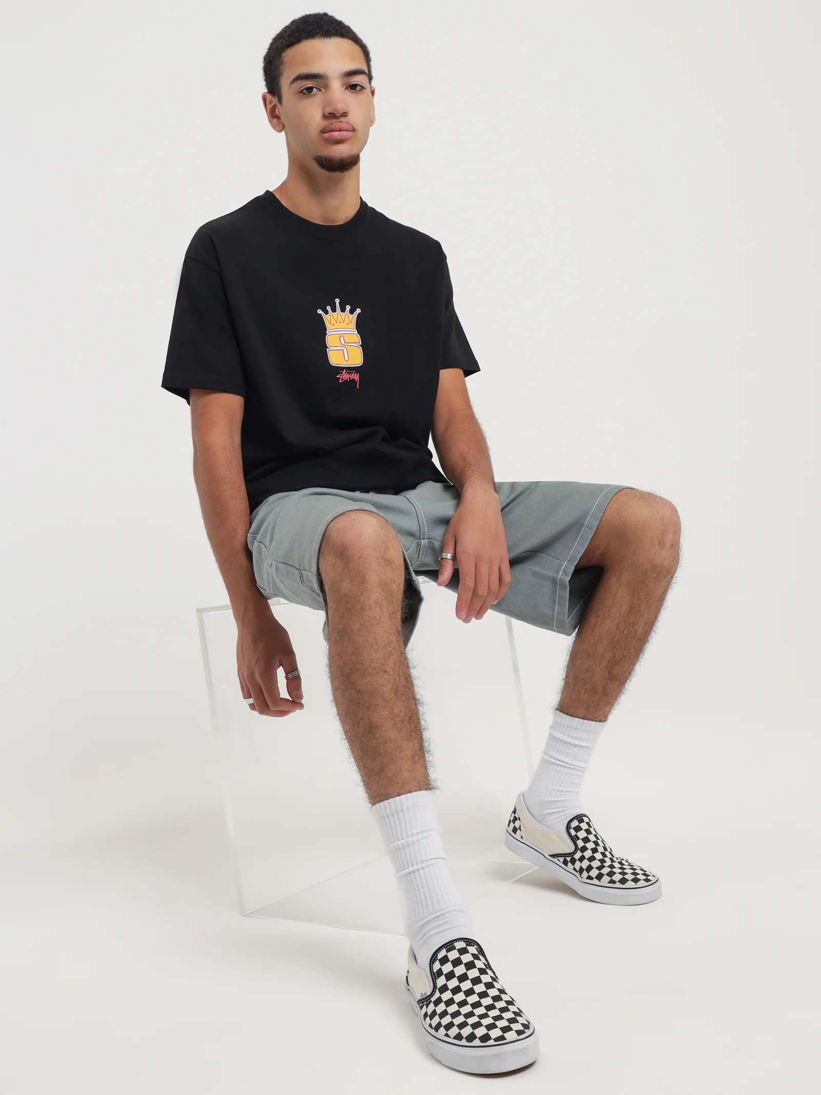 Graffiti Contrast Work Shorts