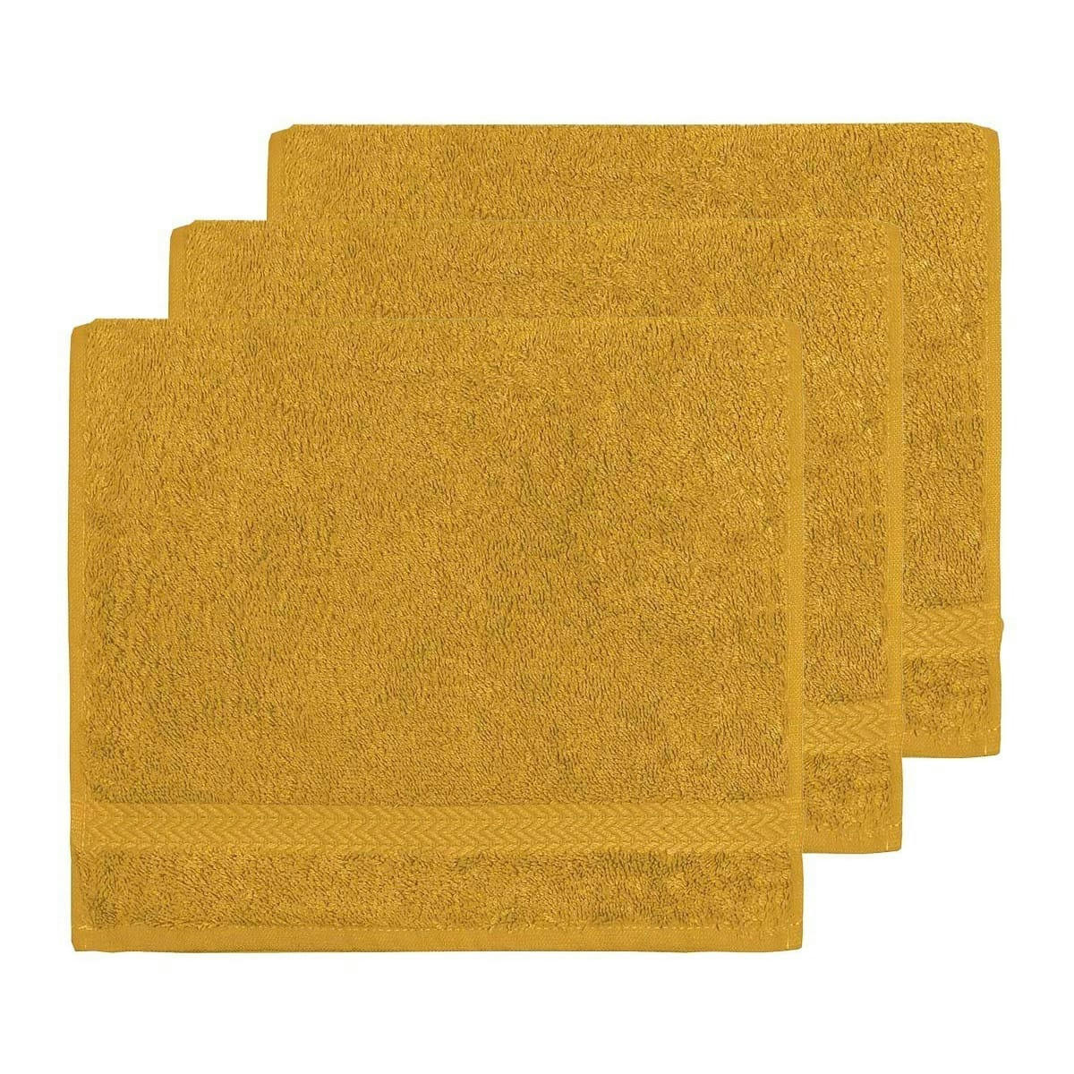 LUXURY - Lot de 3 serviettes invité 550gr/m²  safran 30x50 cm