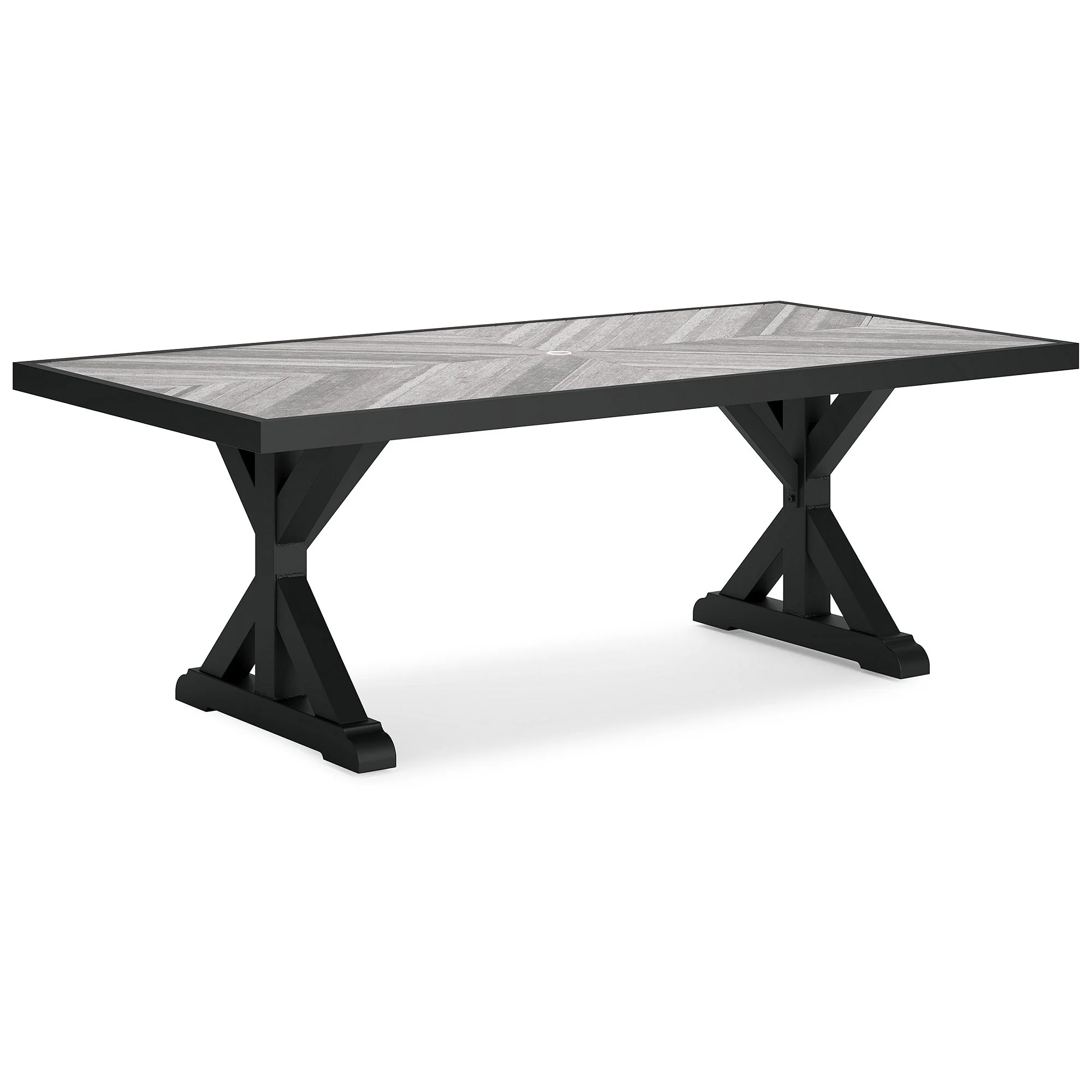 Signature Design by Ashley Beachcroft Black/Gray Outdoor Dining Table - 84.25 W x 42.25 D x 29.25 H