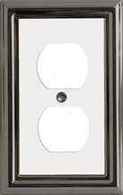 Atron Electro Industries 2490D Estate Duplex Wall Plate, 1 Gang, White & Satin Nickel