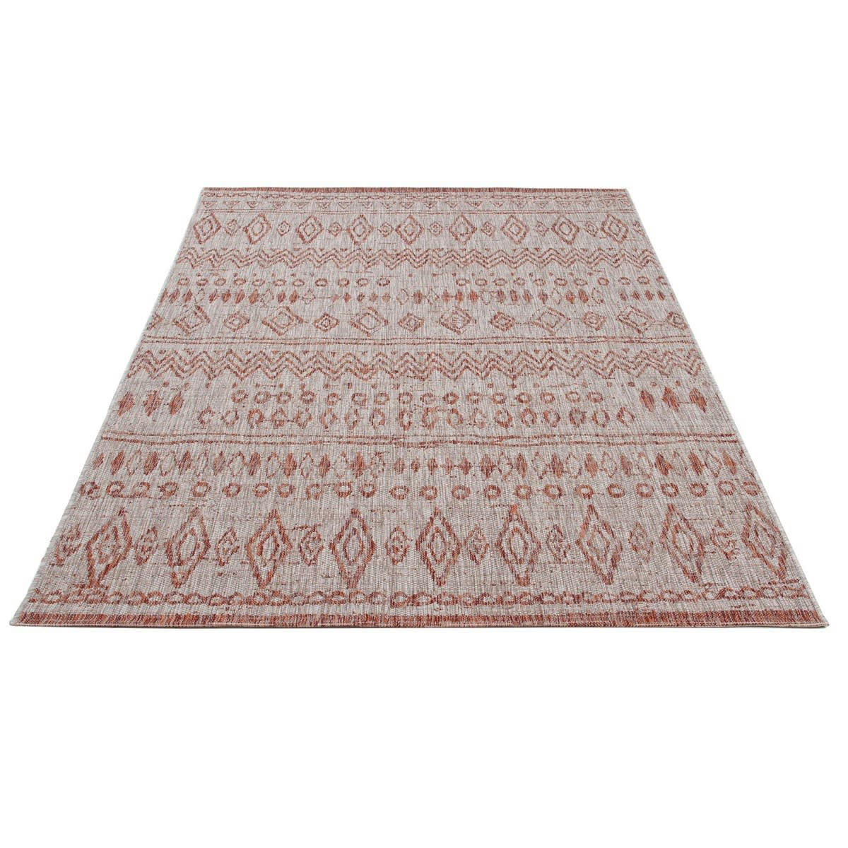 SAHA - Tapis de salon en Polypropylène Rouge brique 120x170 cm