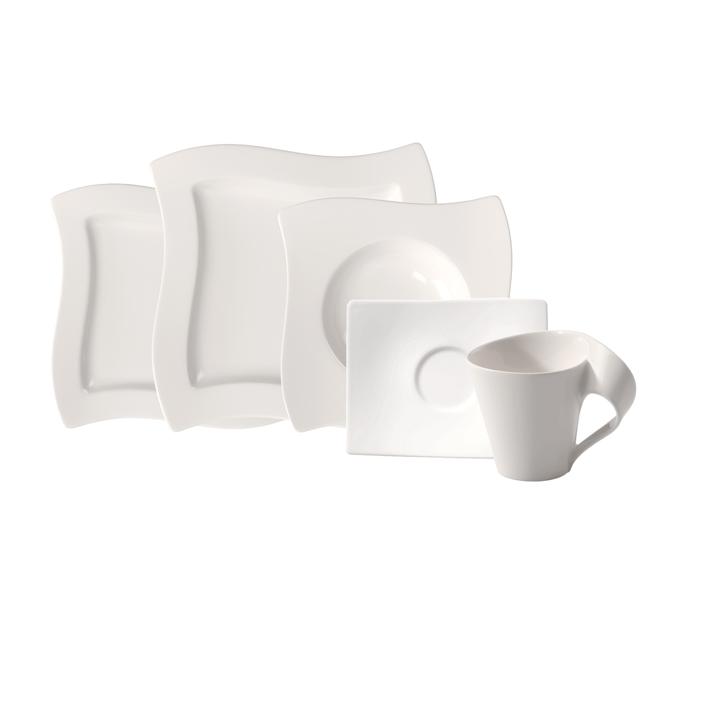 NewWave Dinnerware set - White, Premium Porcelain