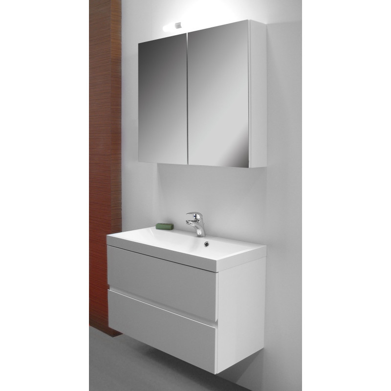 Ensemble de salle bain Roxanne avec armoire de toilette blanc 80 cm VAN MARCKE