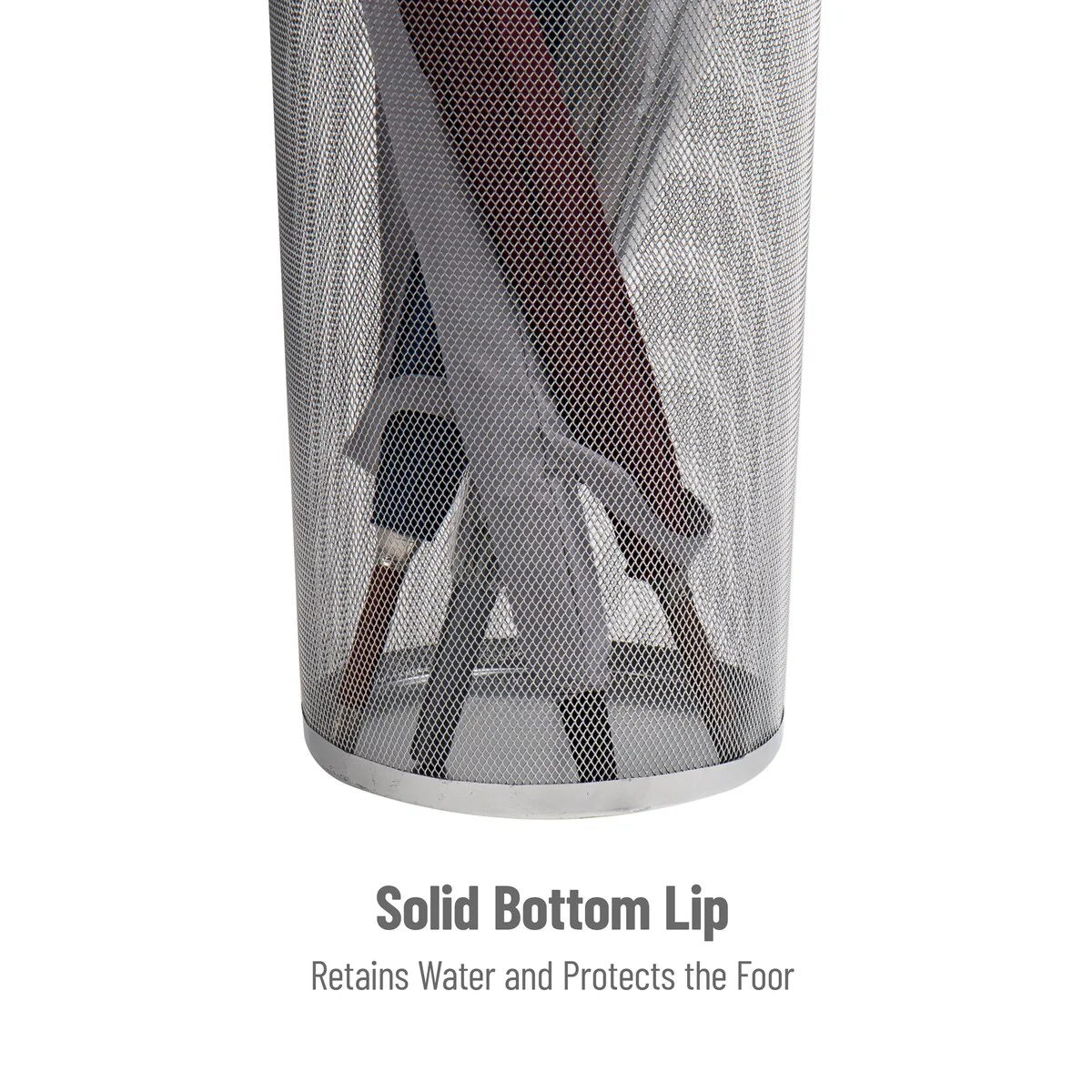 Mind Reader Network Collection, Umbrella Stand, 12 Umbrella Capacity, Entryway Organizer, Silver