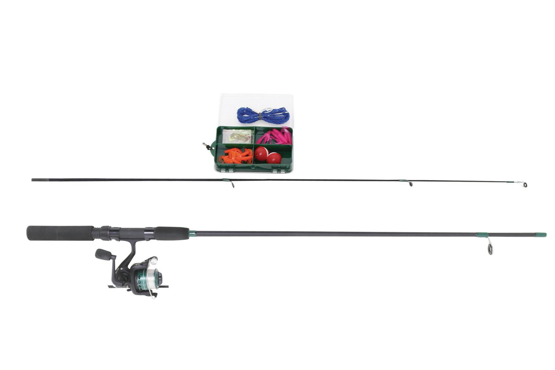 Red Wolf Flatboard Spinning Fishing Rod and Reel Combo with Tackle Kit, Medium, Pre-Spooled, 5.6-ft, 3-pc