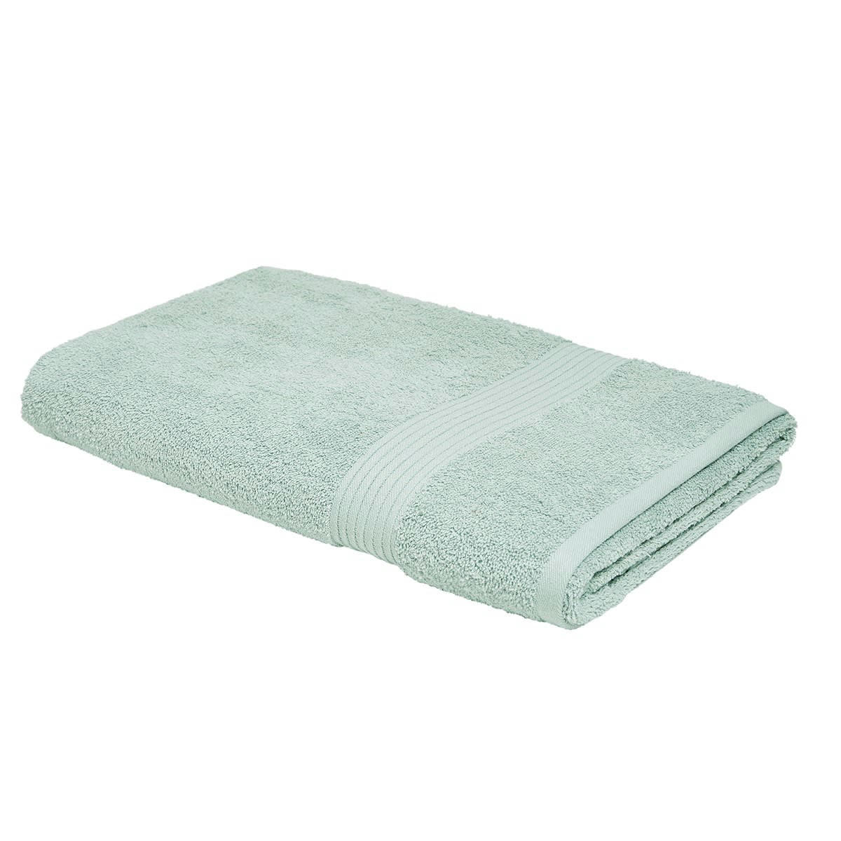 MEVAK BAÑO - Maxi drap de bain uni en coton vert 90x150