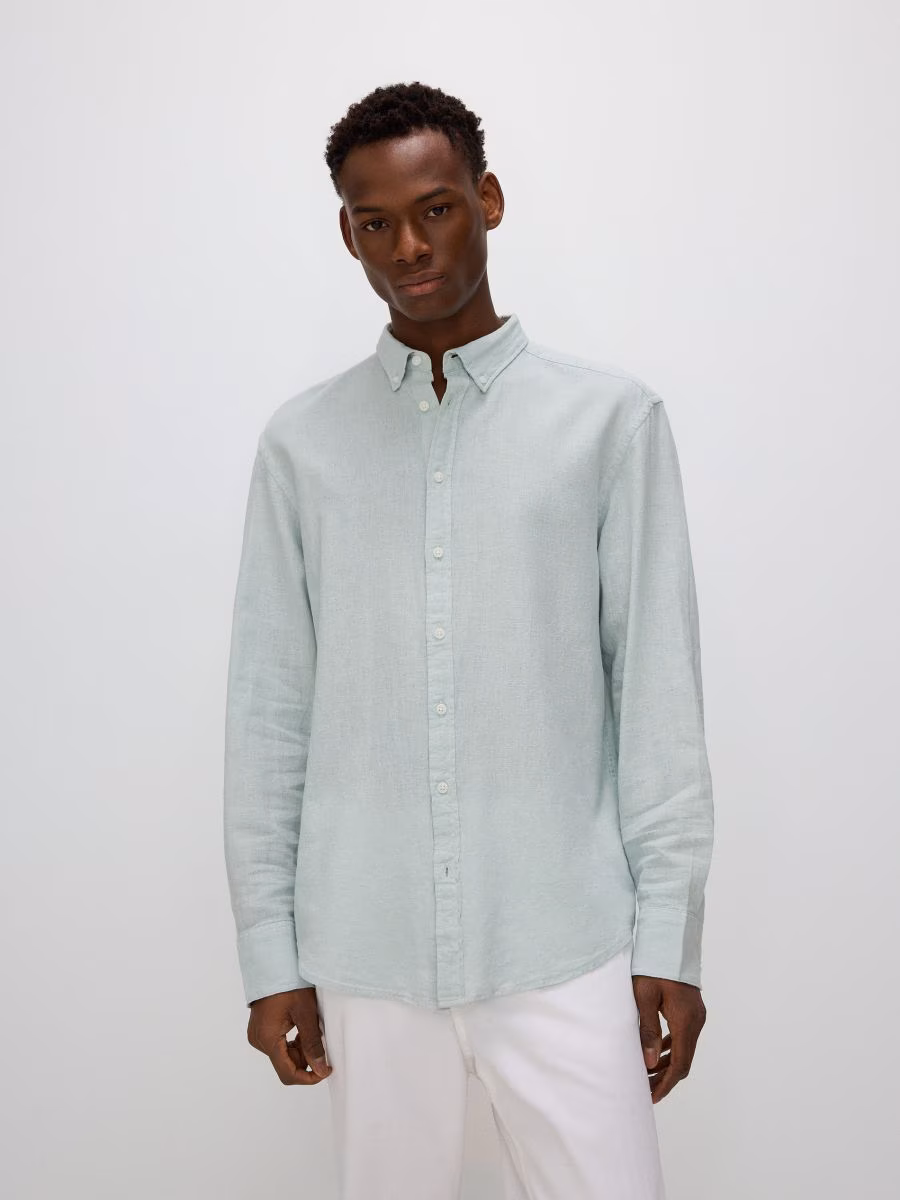 Regular Fit Linen Rich Shirt