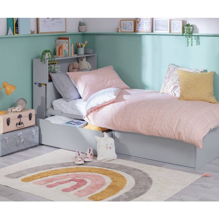 Habitat Lloyd Storage Cabin Bed, Hboard & Mattress - Grey