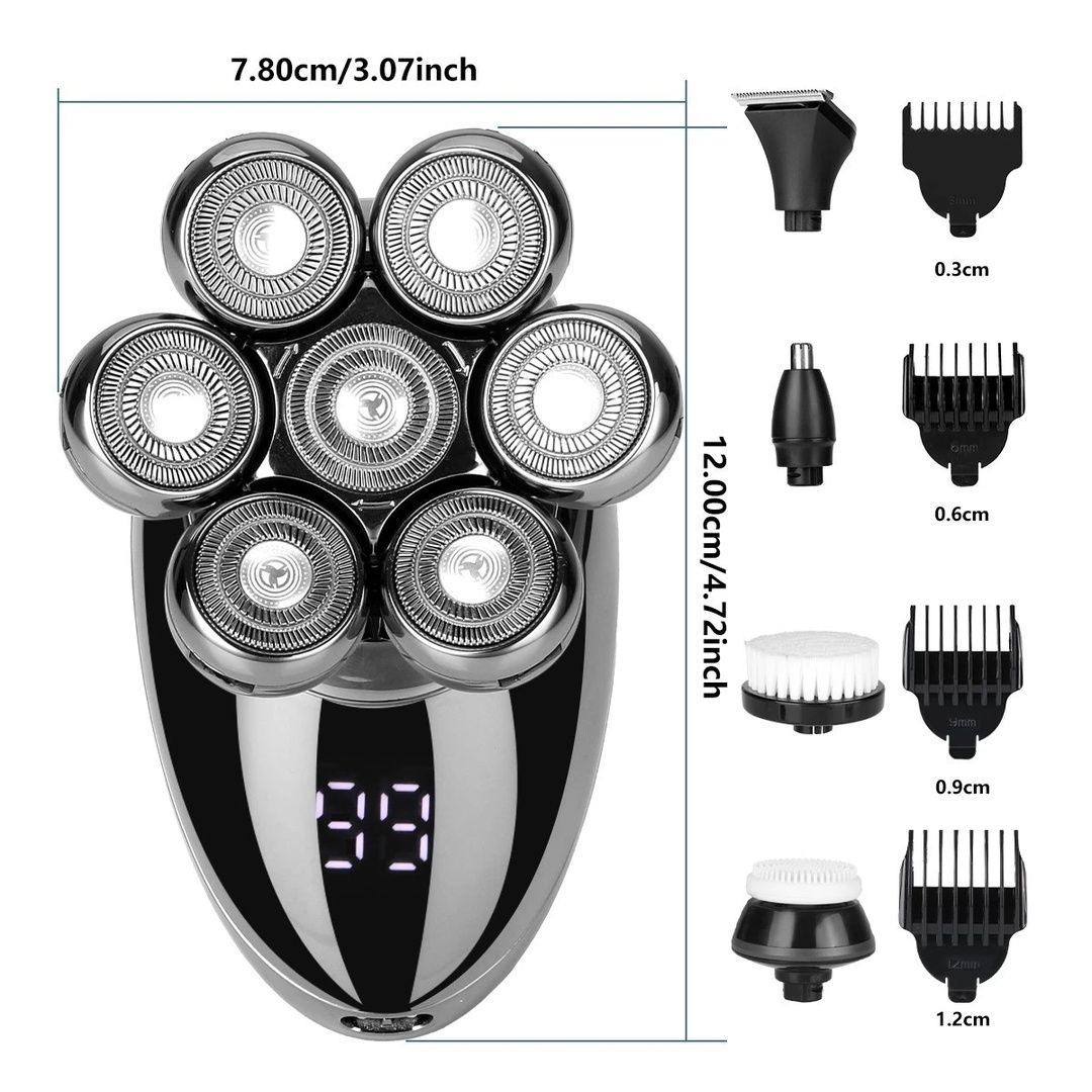 SPETLEK 7D Electric Shaver 7 Head Razor Bald Beard Hair