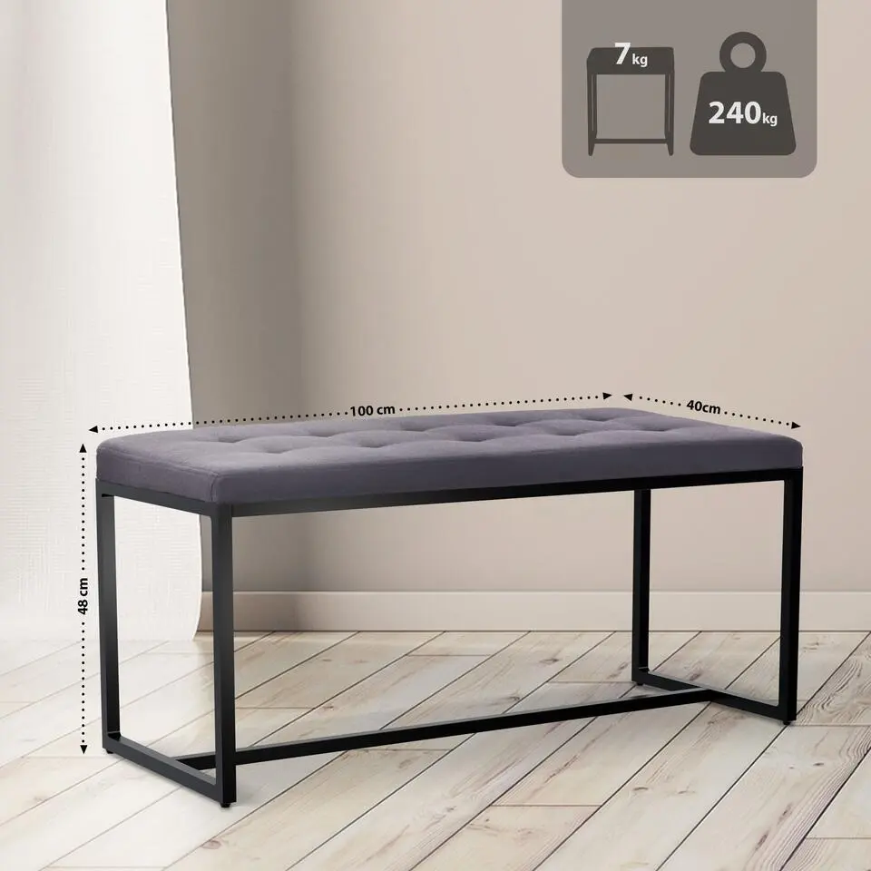 CLP 2-zits Bankje Barci 100 cm - donkergrijs