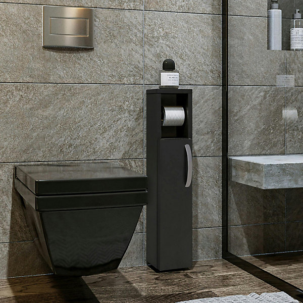 Colonne WC anthracite 1 porte et dérouleur papier MARFA
