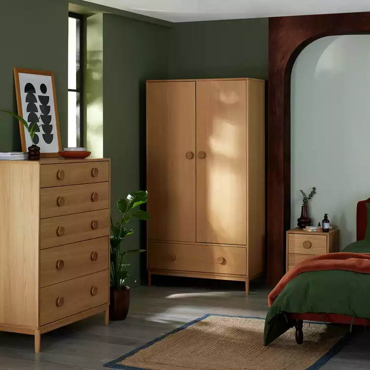 Habitat Cornelia 4 Piece 2 Door Wardrobe Set - Oak